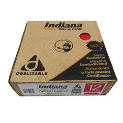 Mostrar detalles de CABLE THW-LS/THHW-LS 12 AWG INDIANA “ROJO” CAJA/ROLLO 100 MTS Imagen de CABLE THW-LS/THHW-LS 12 AWG INDIANA “ROJO” CAJA/ROLLO 100 MTS