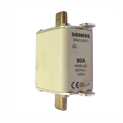 Mostrar detalles de FUSIBLE NH 3NA3824 80 AMP TAMAÑO 000 Imagen de FUSIBLE NH 3NA3824 80 AMP TAMAÑO 000