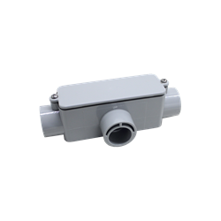 Mostrar detalles de CONDULET "T" PVC CED40/PLASTICO GRIS 1/2" UL T05 9037217 Imagen de CONDULET "T" PVC CED40/PLASTICO GRIS 1/2" UL T05 9037217