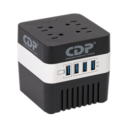Mostrar detalles de REGULADOR DE VOLTAJE 600VA/300W 120V 4 CONTACTOS+ 4 TOMAS USB MARCA CDP Imagen de REGULADOR DE VOLTAJE 600VA/300W 120V 4 CONTACTOS+ 4 TOMAS USB MARCA CDP