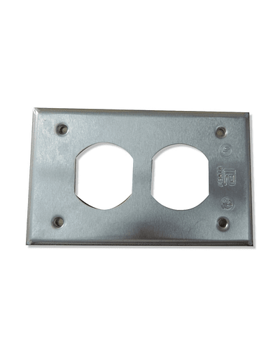 Imagen de TAPA RECTANGULAR DUPLEX ALUMINIO 4 ORIFICIOS  TR-0385