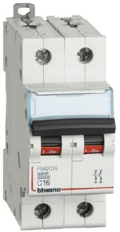 Imagen de PASTILLA INTERRUPTOR 2X16A 10KA 127/230V PARA RIEL DIN BTICINO