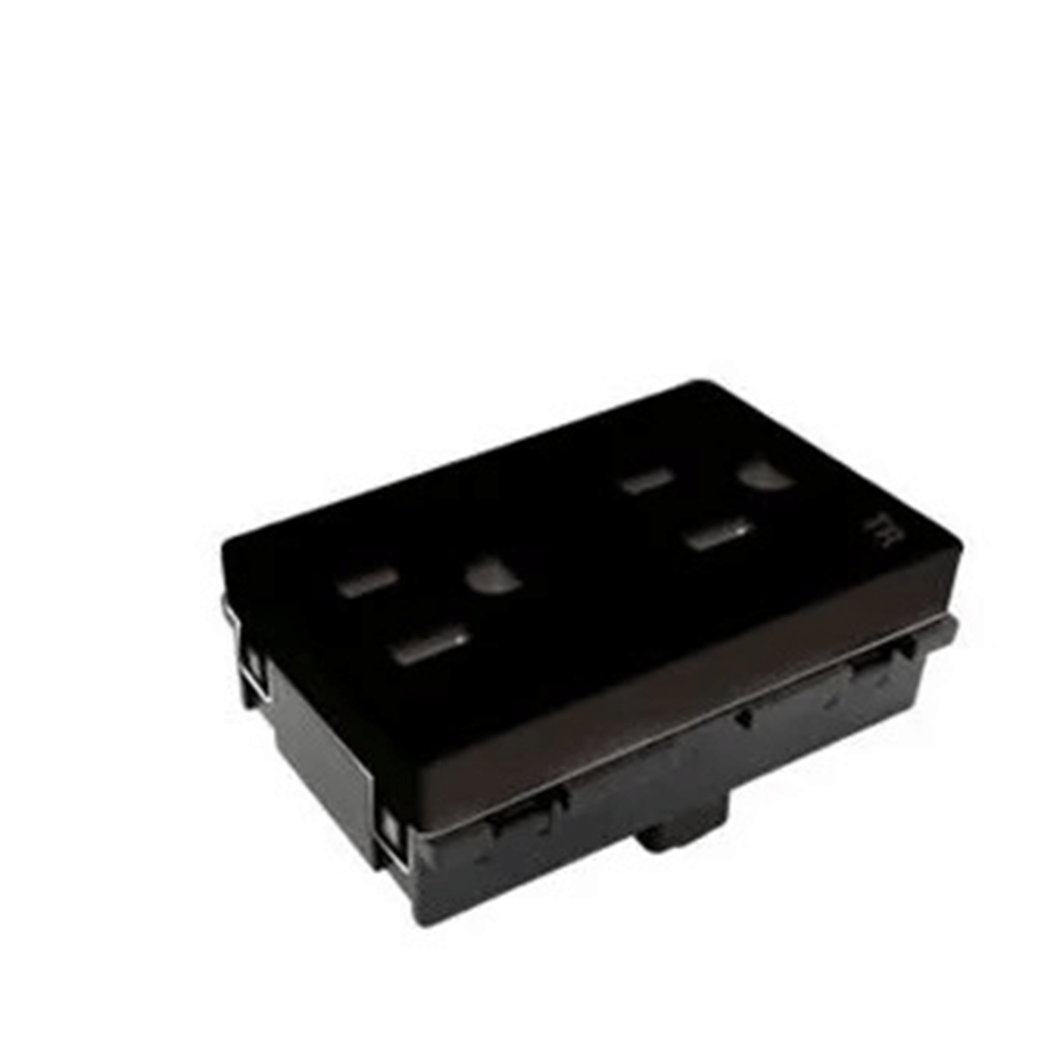 Imagen de CONTACTO DUPLEX 2P+T 15A 127V CA NEGRO ROYER 100