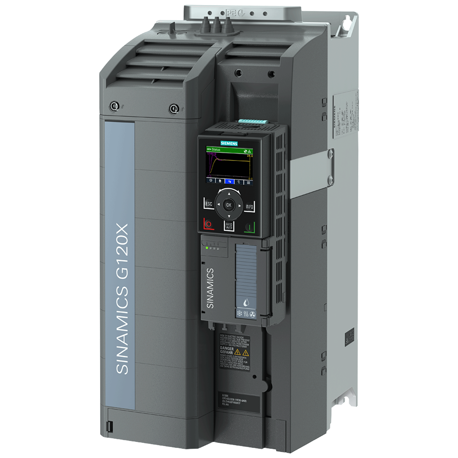 Imagen de VARIADOR G120X 30HP TRIFASICO 440 VAC COMUNICACION PROFINET, ETHERNET/IP SIN FILTRO