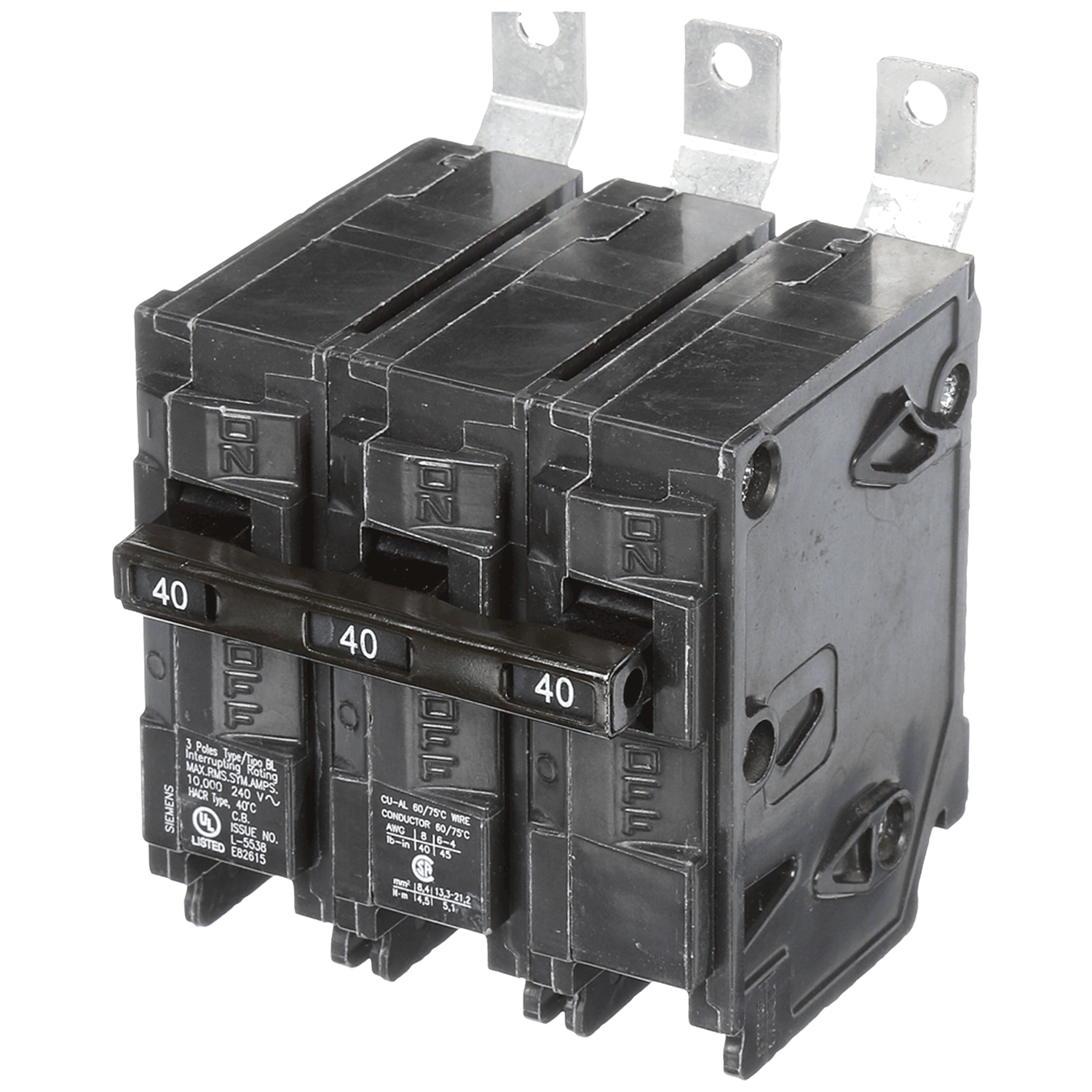 Imagen de PASTILLA INTERRUPTOR BL 3X40A 10KA 120/240V