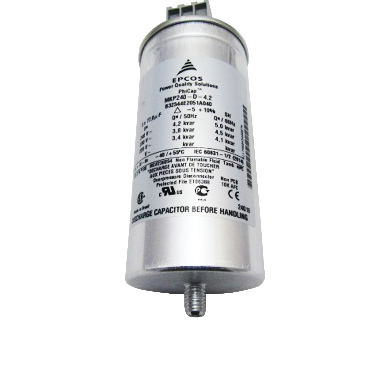 Imagen de CAPACITOR TRIFASICO PHICAP 12.5 KVAR   525 V CA  MX4:32344E5121A520