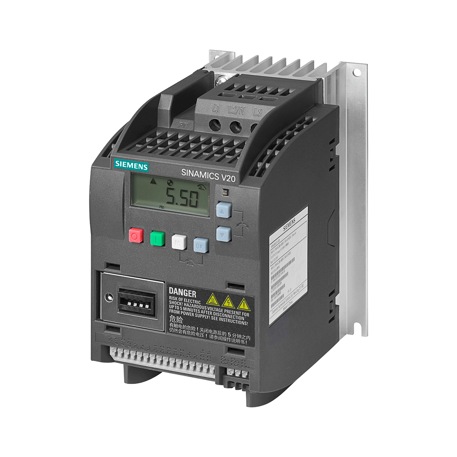 Imagen de VARIADOR SINAMICS V20 ENTRADA TRIFASICA 440V AC 0.37 KW 1/2 HP SIEMENS