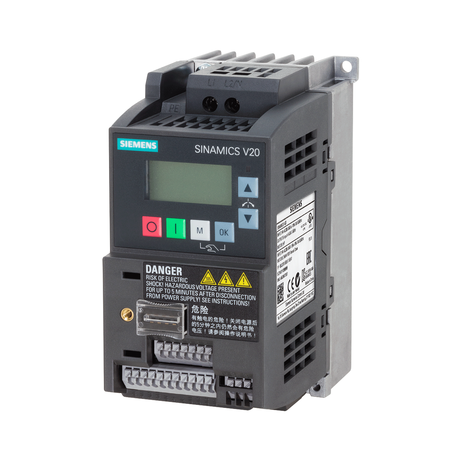 Imagen de VARIADOR SINAMICS V20 ENTRADA MONOFASICA 220V AC  0.75 KW 1 HP SIEMENS