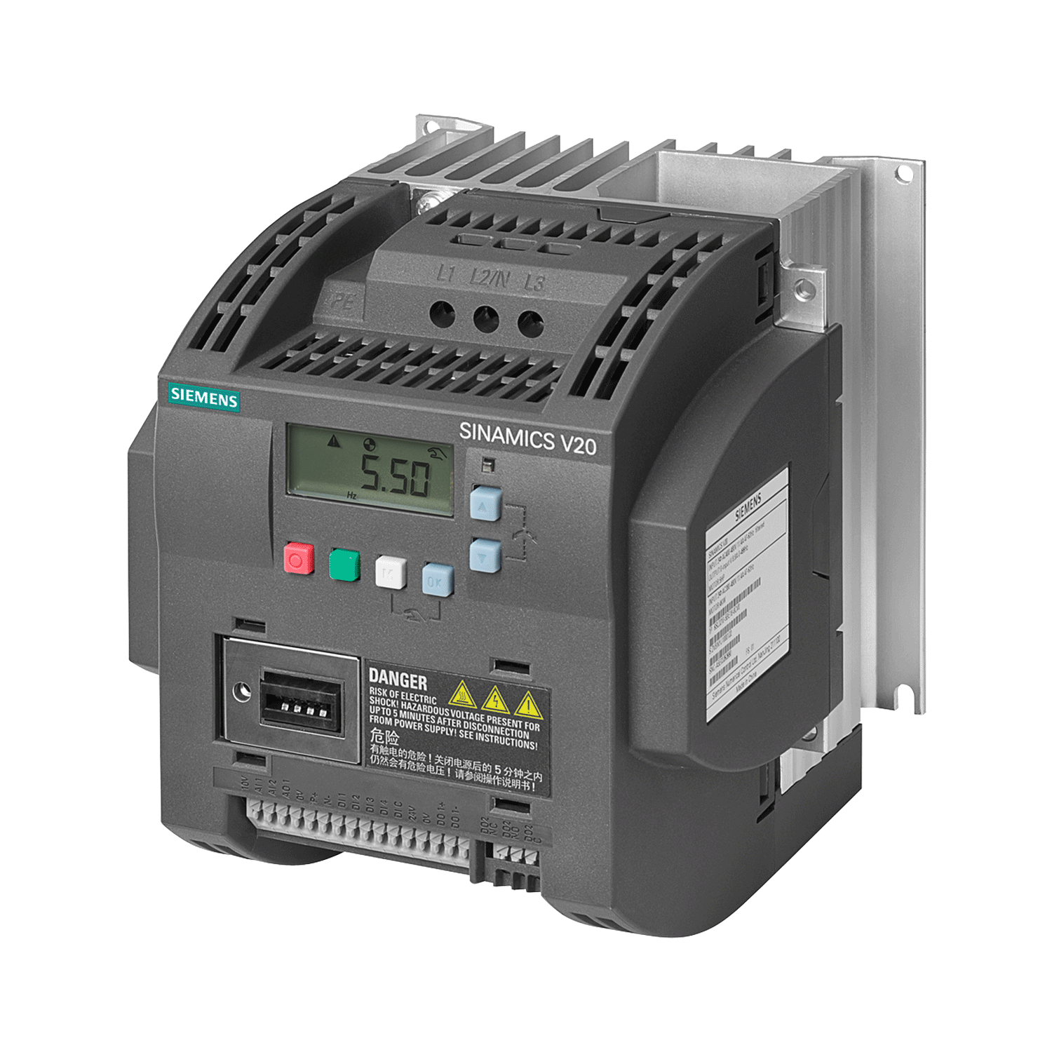 Imagen de VARIADOR SINAMICS V20 ENTRADA TRIFASICA 440V AC 4 KW 5 HP SIEMENS