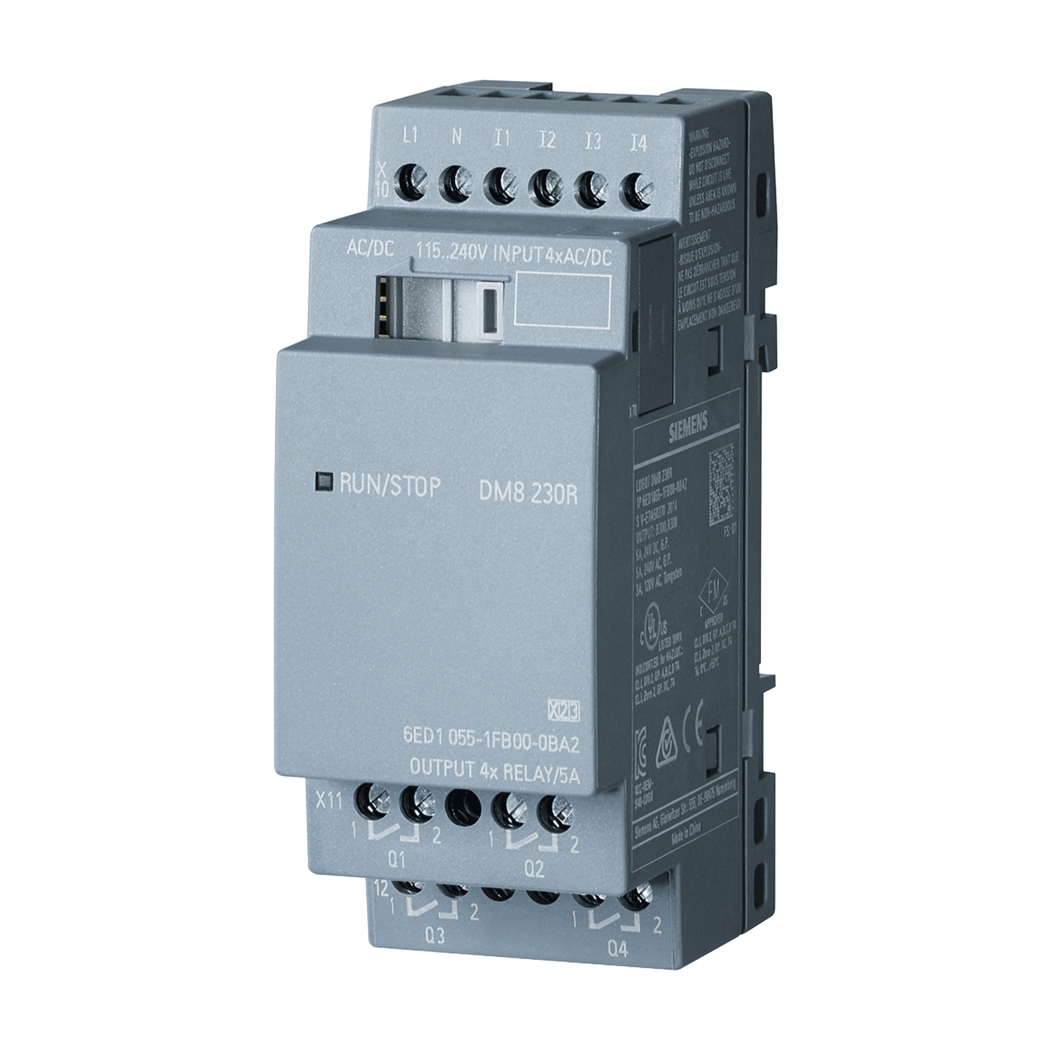 Imagen de LOGO! DM8 230R MOD. AMPLIACION, AL/E/S: 230V/230V/RELE, 2 MOD, 4 ED/ 4 SD PARA LOGO! 8