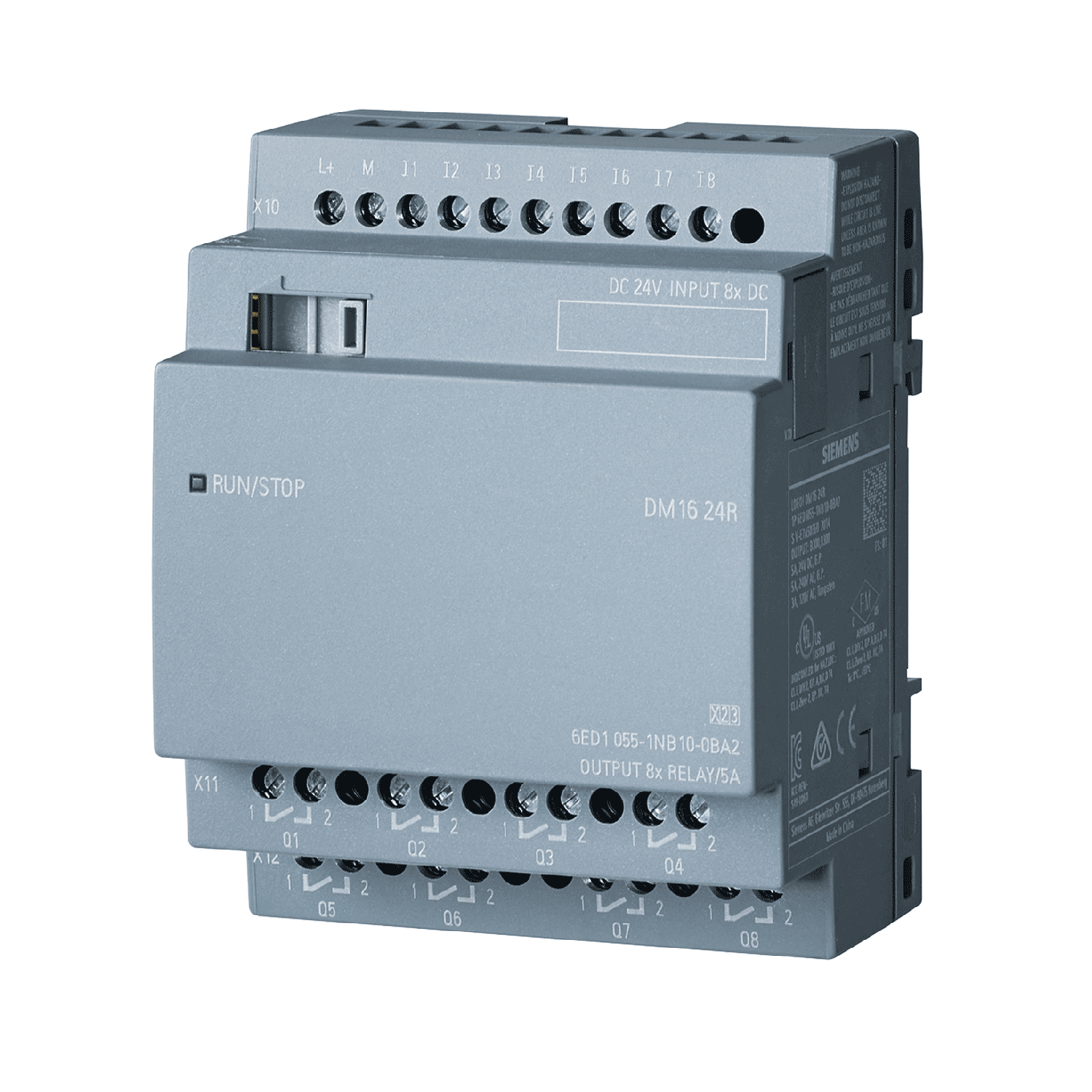 Imagen de LOGO! DM16 24R MOD. AMPLIACION, AL/E/S: 24V DC/24V DC/RELE, 8 ED/8 SD, PARA LOGO! 8