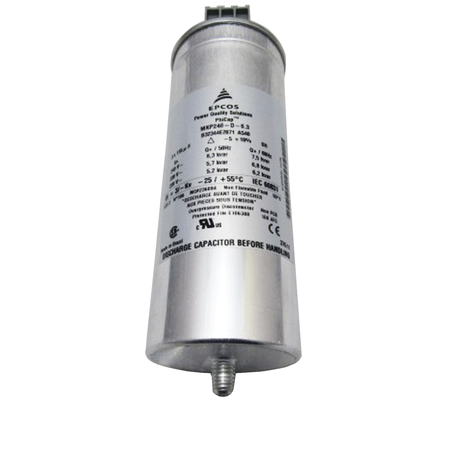 Imagen de CAPACITOR TRIFASICO PHICAP 7.5 KVAR 240 V A7B93000751224
