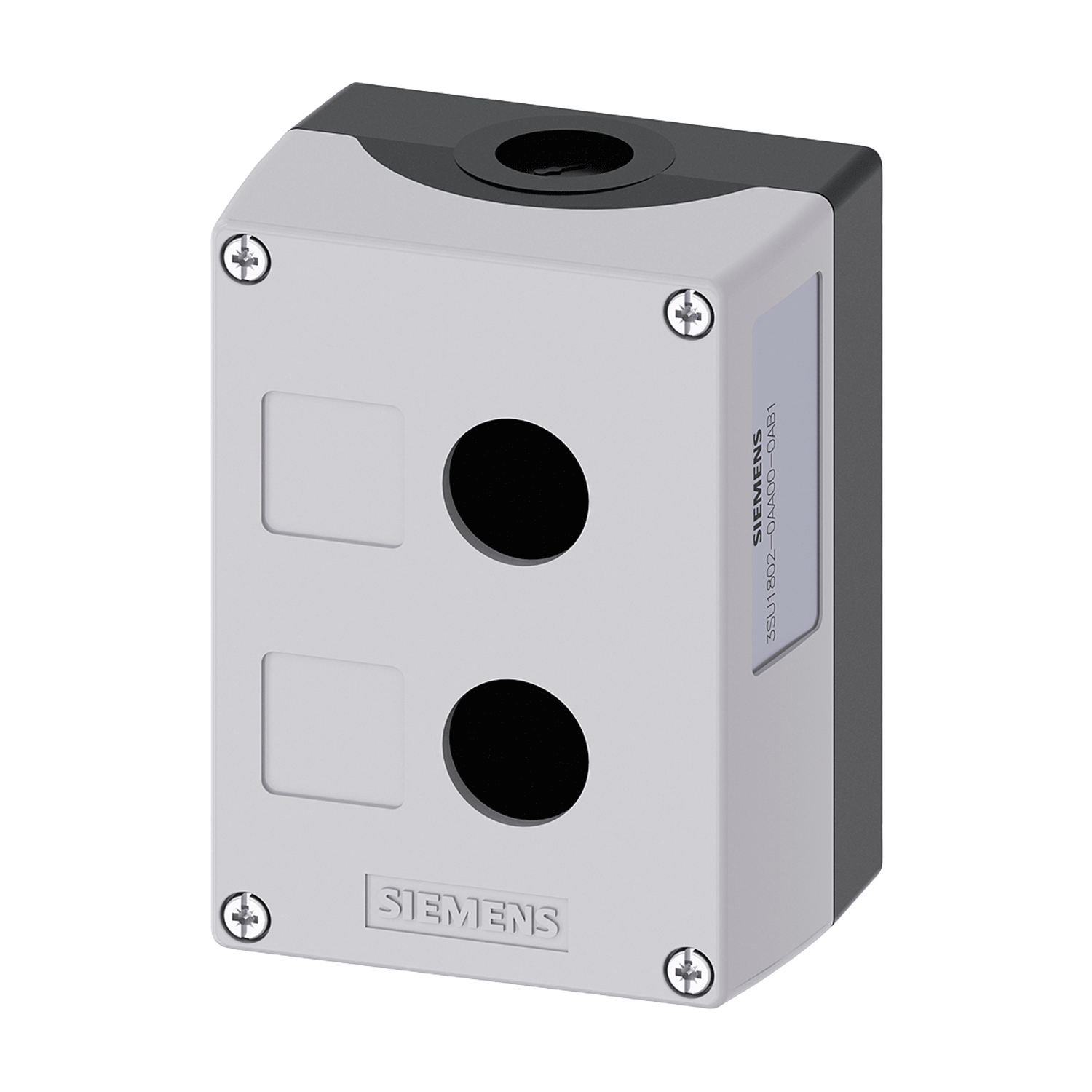 Imagen de CAJA BOTONERA DE MANDO 22MM DE PLASTICO GRIS 2 PERFORACIONES