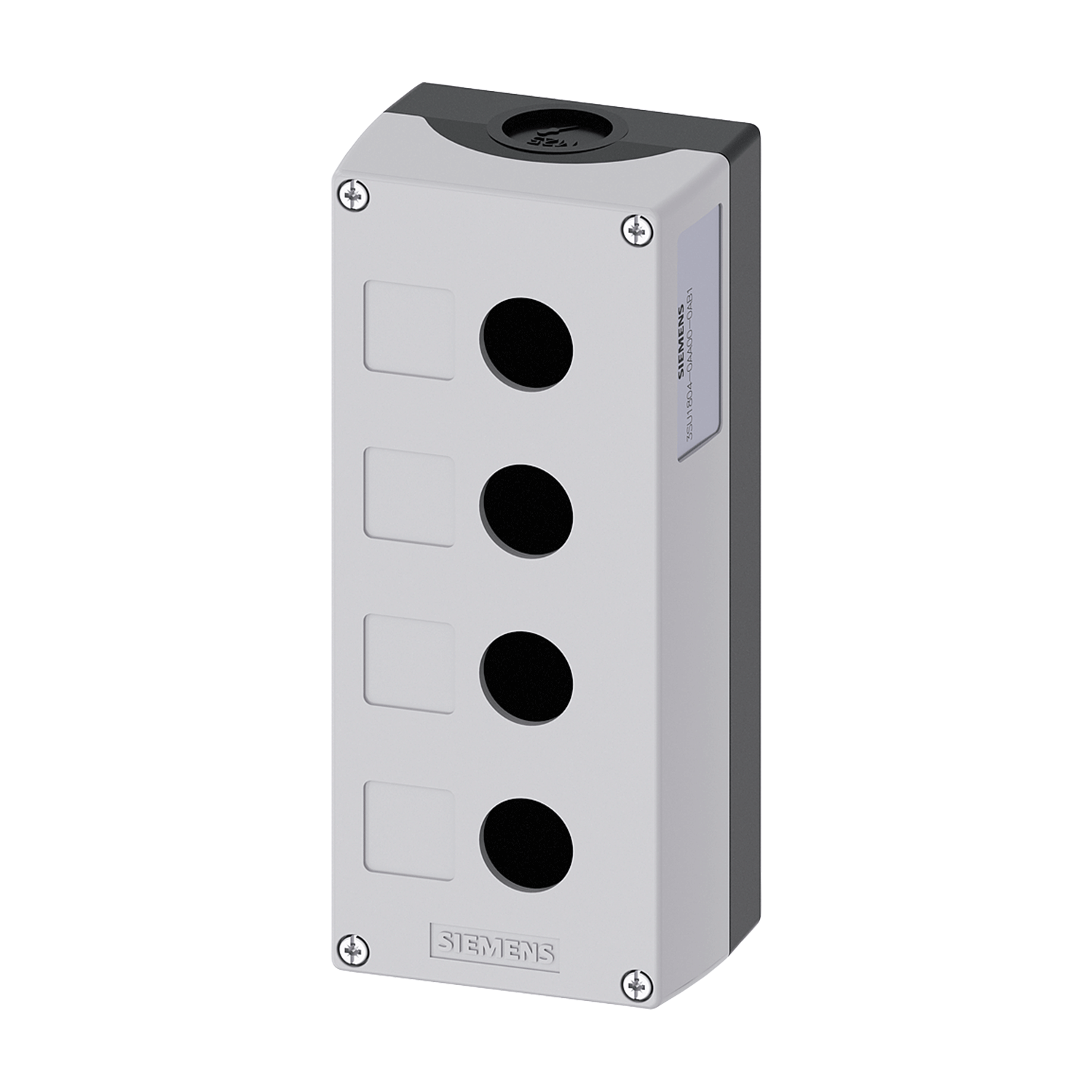 Imagen de CAJA BOTONERA DE MANDO 22MM DE PLASTICO GRIS 4 PERFORACIONES