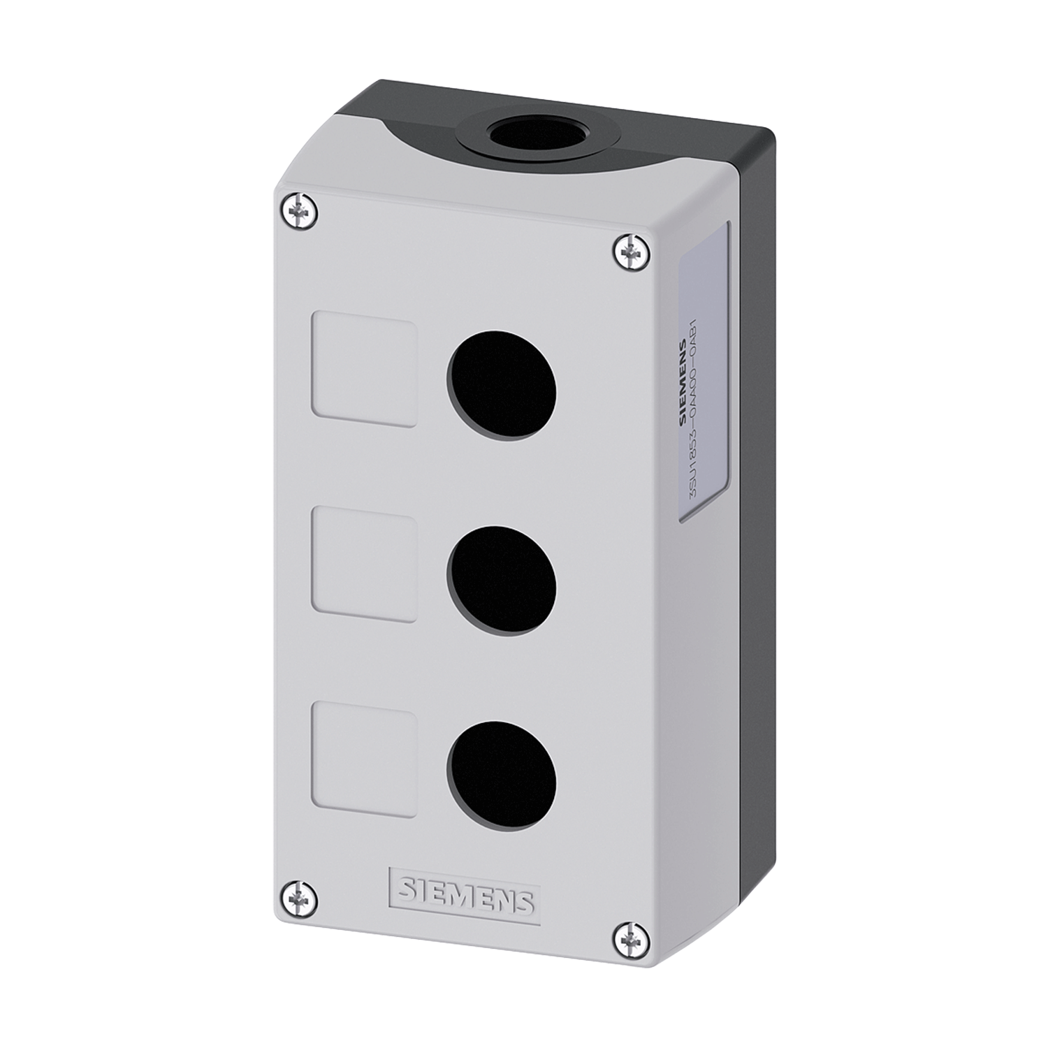 Imagen de CAJA PARA BOTONERA DE MANDO 22MM DE METAL GRIS 3 PUNTOS DE MANDO