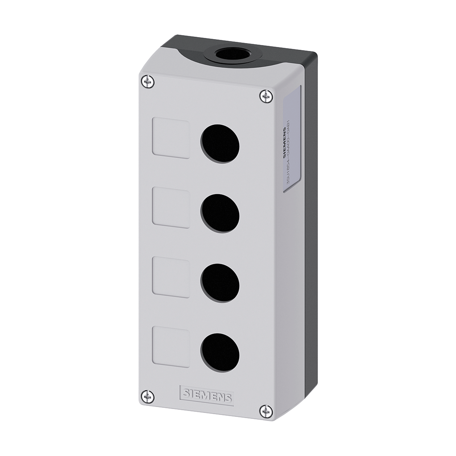 Imagen de CAJA PARA BOTONERA DE MANDO 22MM DE METAL GRIS 4 PUNTOS DE MANDO