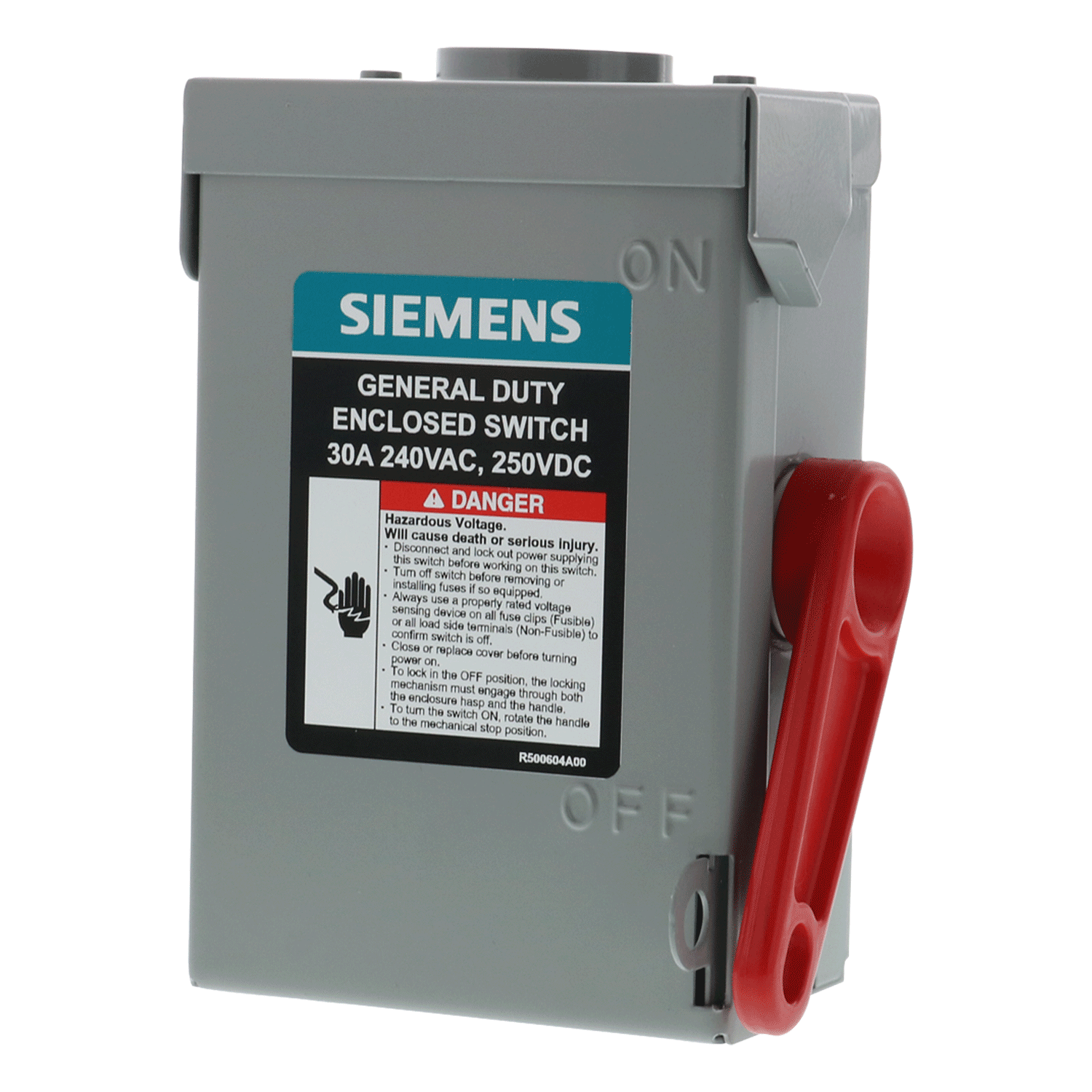 Imagen de INTERRUPTOR DE SEGURIDAD 2 X 30A 240V NEMA 3R S/PORTA FUSIBLE