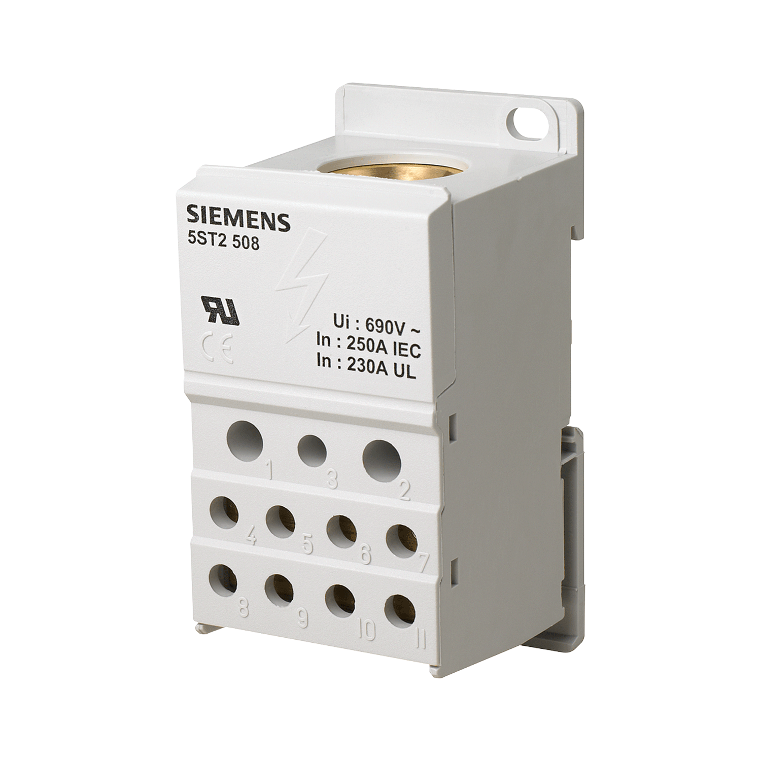 Imagen de BLOQUE DE DISTRIBUCION 250A 690V ENTRADA 1X2-250KCM, SALIDA 2X14-2AWG+5X14-6AWG+4X14-8AWG