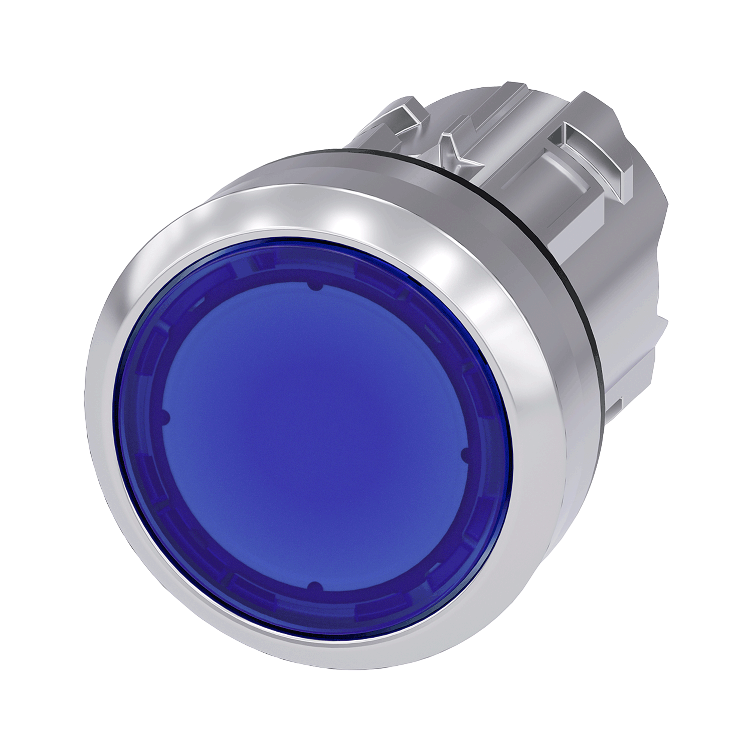 Imagen de BOTON PULSADOR ILUMINADO AZUL 22MM METALICO