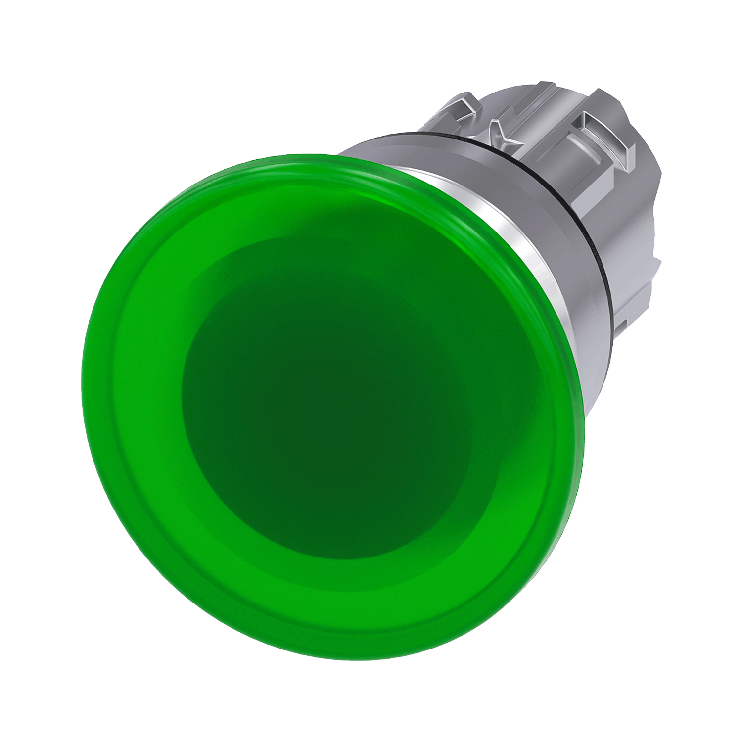 Imagen de BOTON HONGO ILUMINADO VERDE 22MM METALICO SIN RETENCION