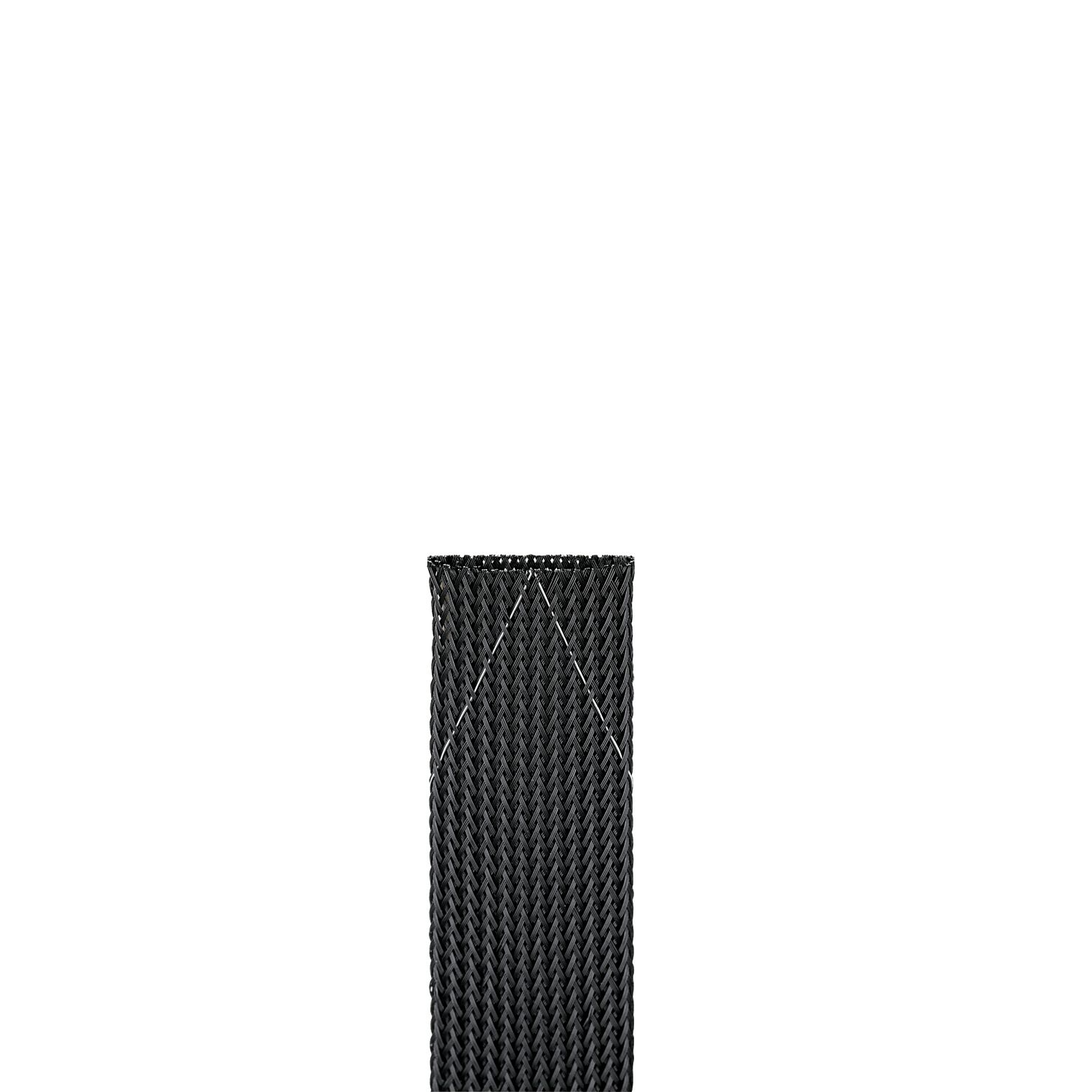 Imagen de FUNDA/MANGA EXPANDIBLE TRENZADA PLASTICO PET DIAMETRO 19.1 A 38.1MM, ROLLO 30.5M COLOR NEGRO PANDUIT