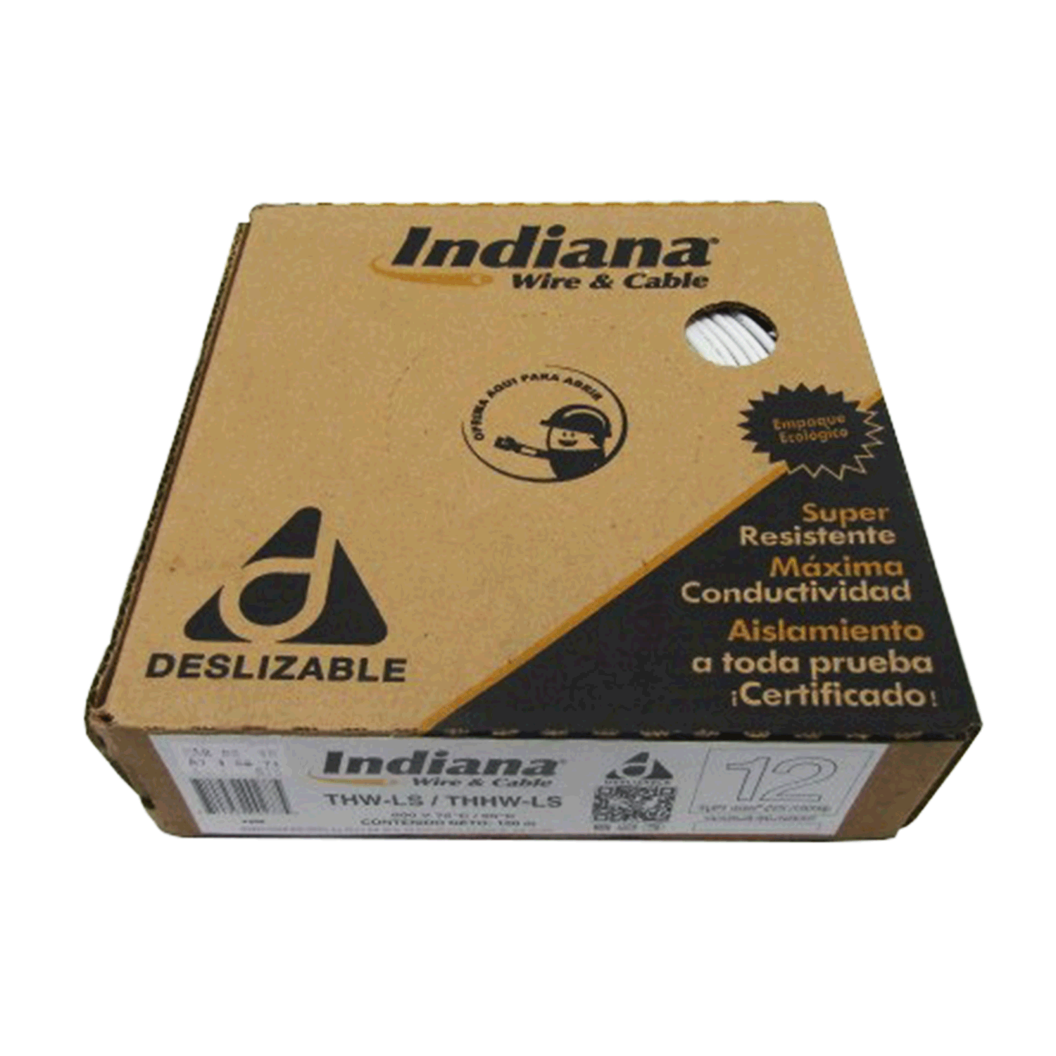 Imagen de CABLE THW-LS/THHW-LS 12 AWG INDIANA “BLANCO” CAJA/ROLLO 100 MTS