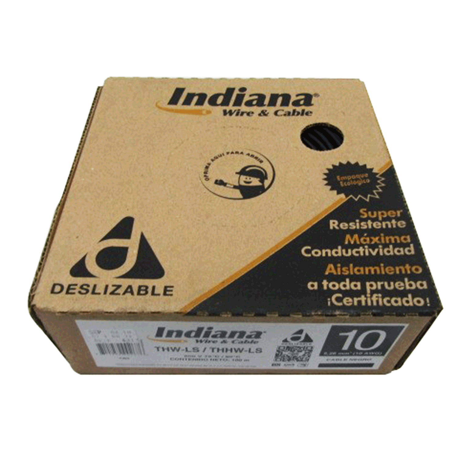 Imagen de CABLE THW-LS/THHW-LS 10 AWG INDIANA "NEGRO" CAJA/ROLLO 100 MTS