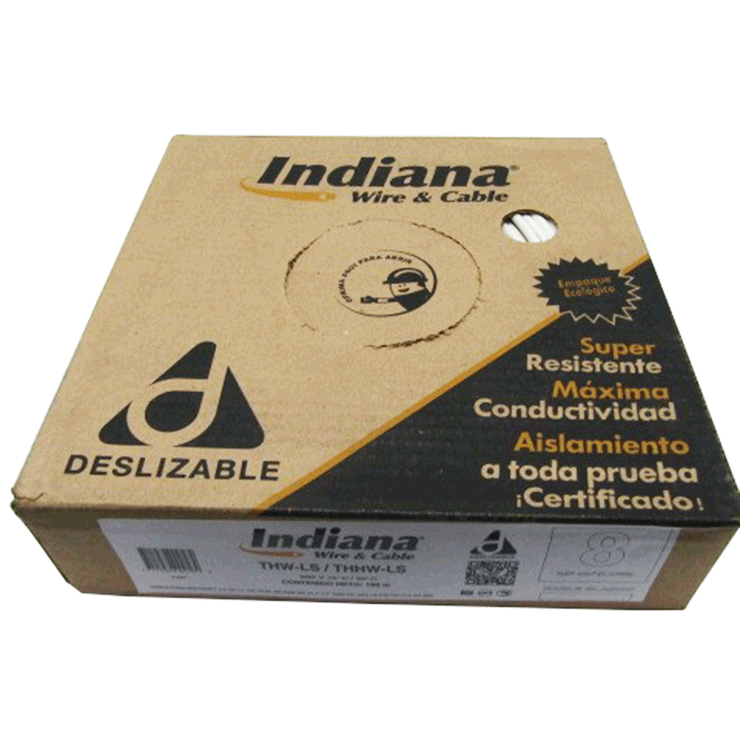 Imagen de CABLE THW-LS/THHW-LS 8 AWG INDIANA “BLANCO” CAJA/ROLLO 100 MTS