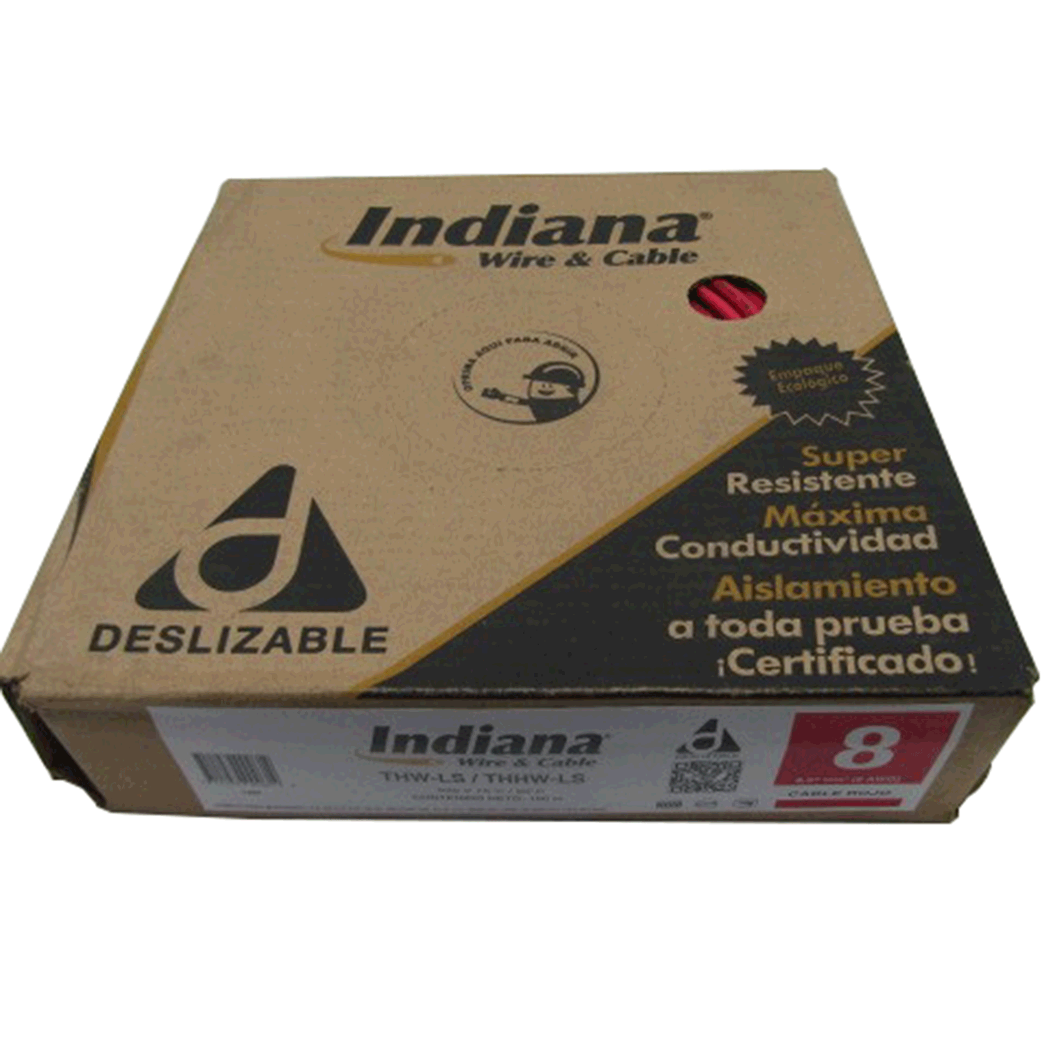 Imagen de CABLE THW-LS/THHW-LS 8 AWG INDIANA “ROJO” CAJA/ROLLO 100 MTS