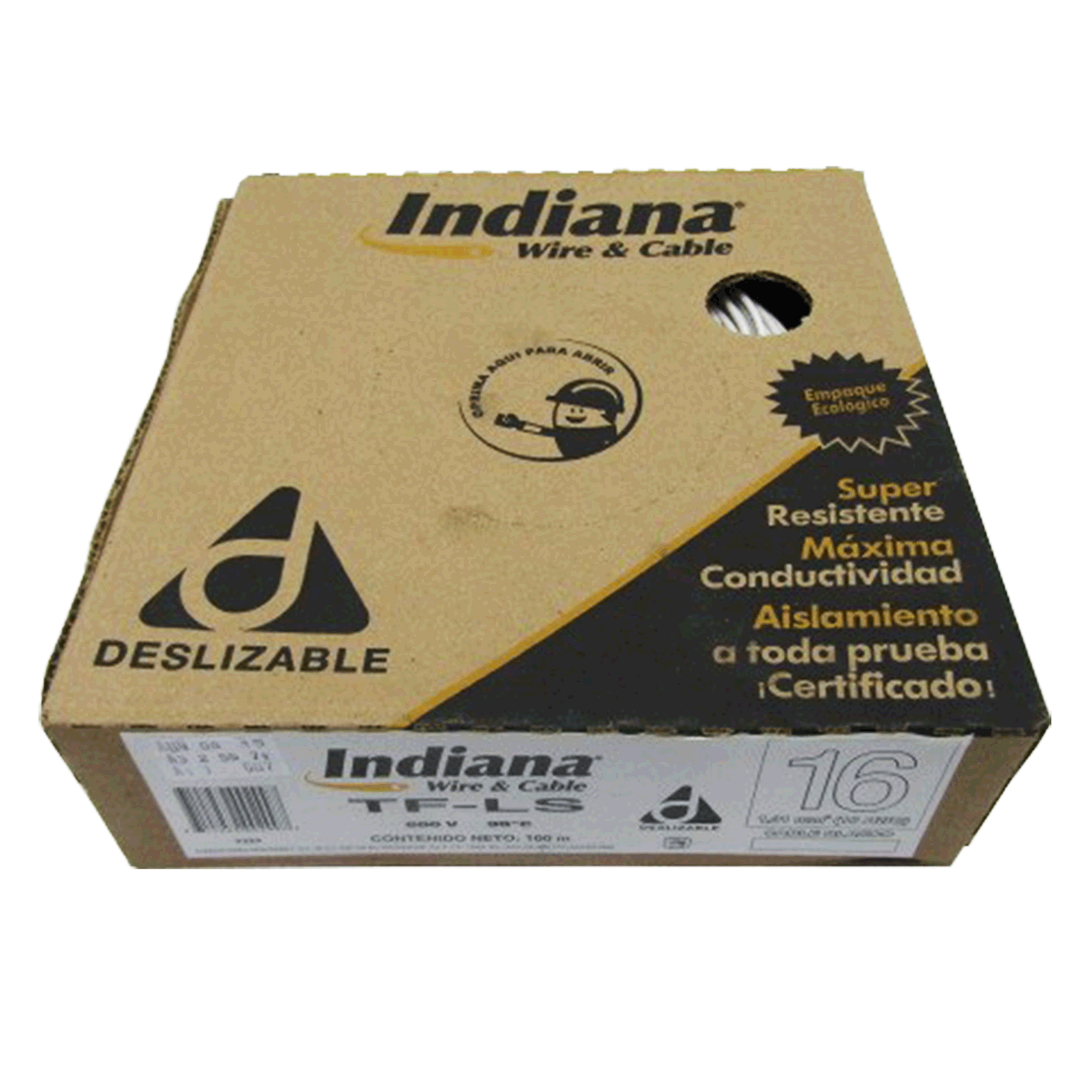 Imagen de CABLE TF-LS 16 AWG INDIANA “BLANCO” CAJA/ROLLO 100 MTS