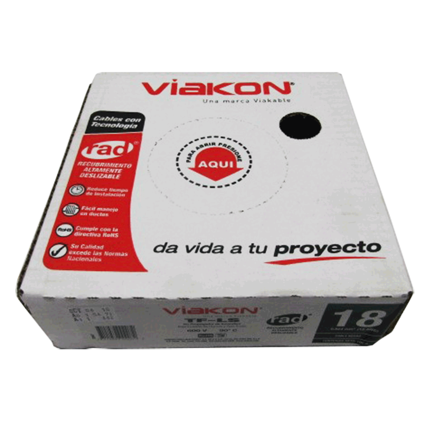 Imagen de CABLE TF-LS 18 AWG PVC CAJA (VIAKON) "NEGRO"