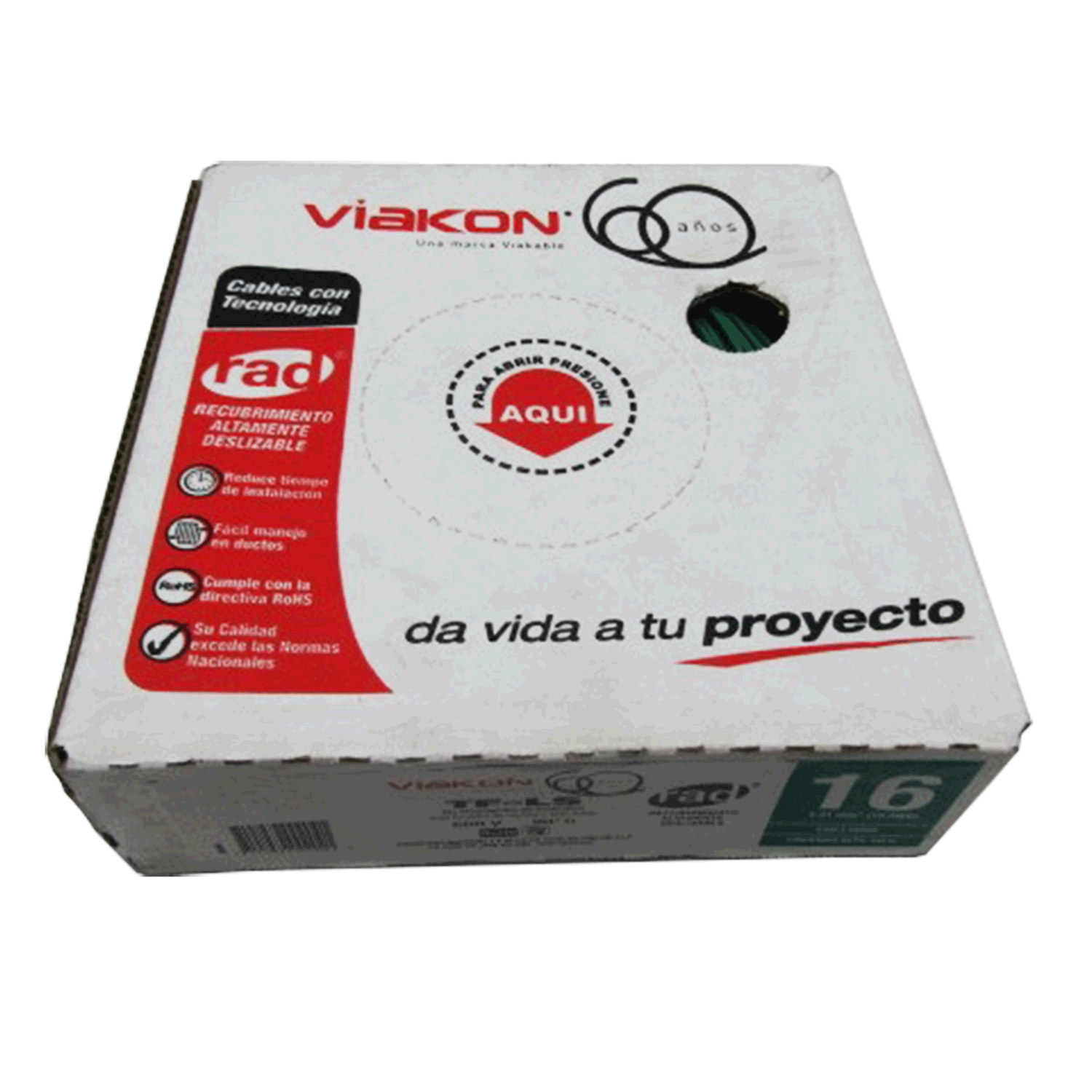 Imagen de CABLE TF-LS 16 AWG PVC CAJA (VIAKON) “VERDE”