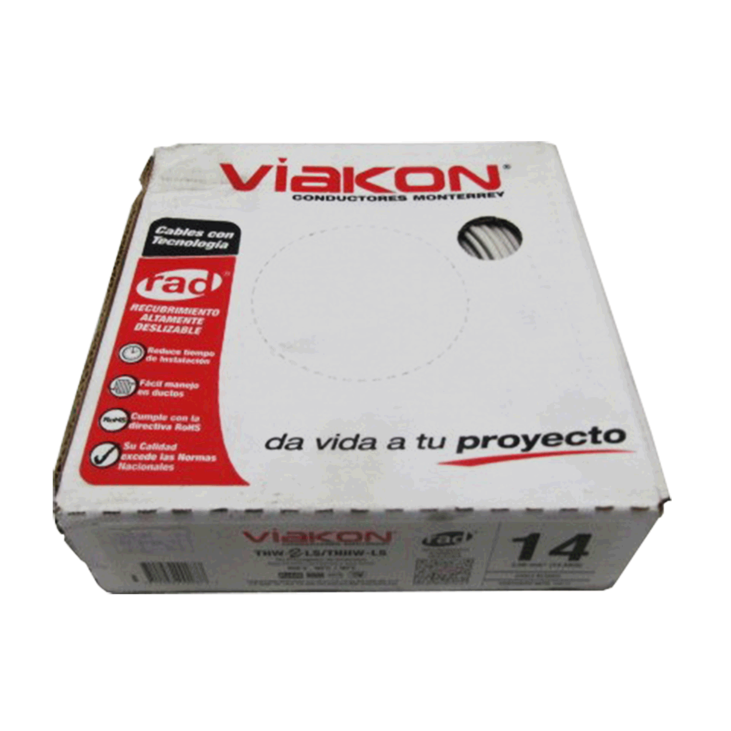 Imagen de CABLE THW-LS / THHW-LS 14 AWG PVC CAJA (VIAKON) “BLANCO”