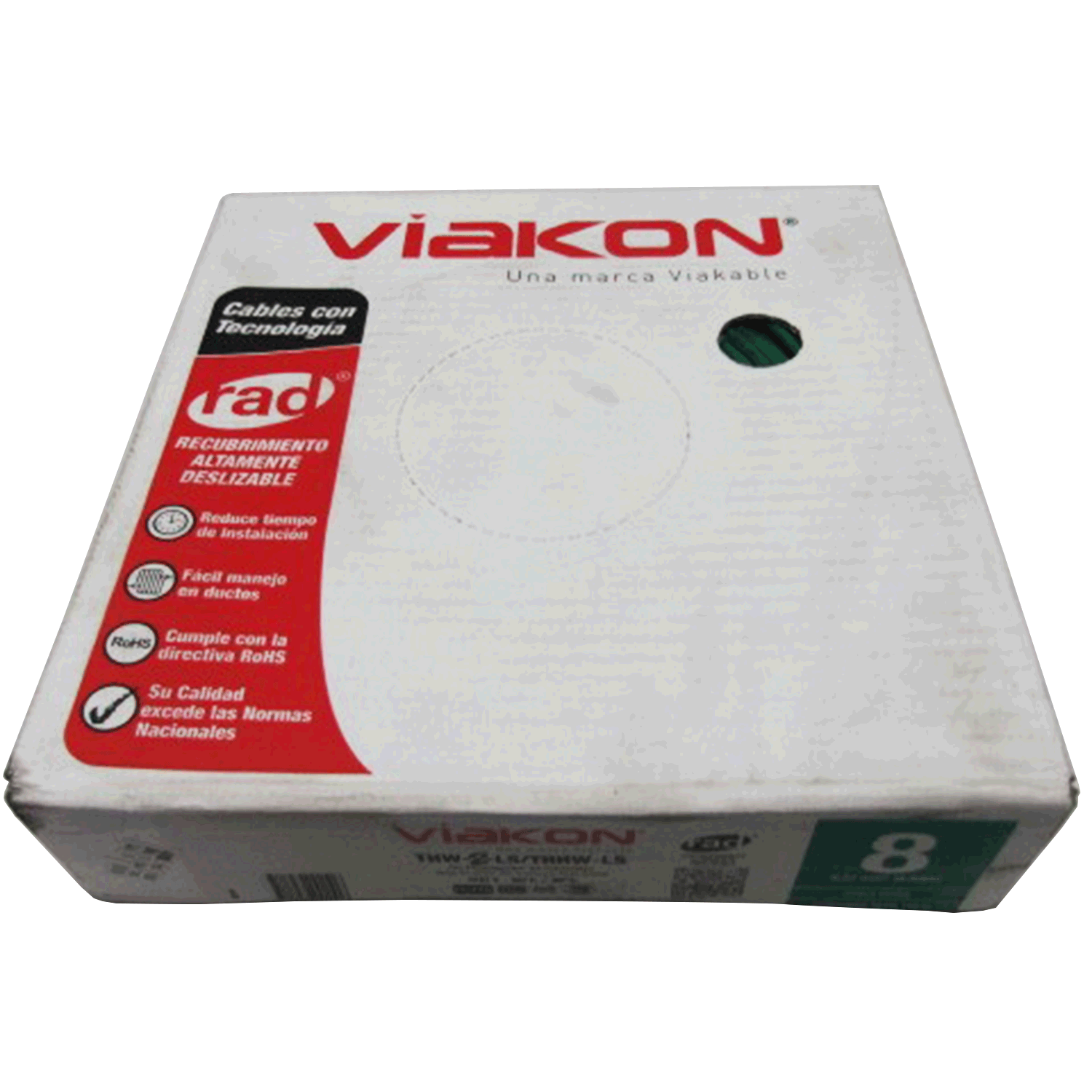 Imagen de CABLE THW-LS / THHW-LS 8 AWG   PVC CAJA (VIAKON) “VERDE”