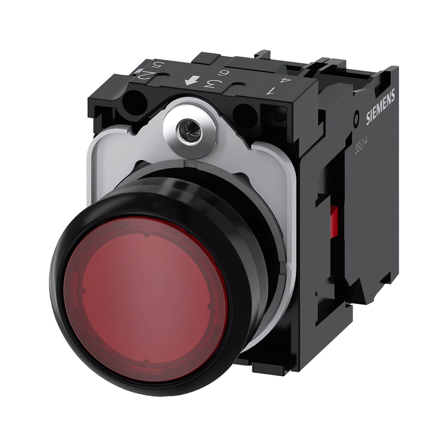 Imagen de BOTON PULSADOR ILUMINADO ROJO 22MM 1NC LED INTEGRADO 230V AC