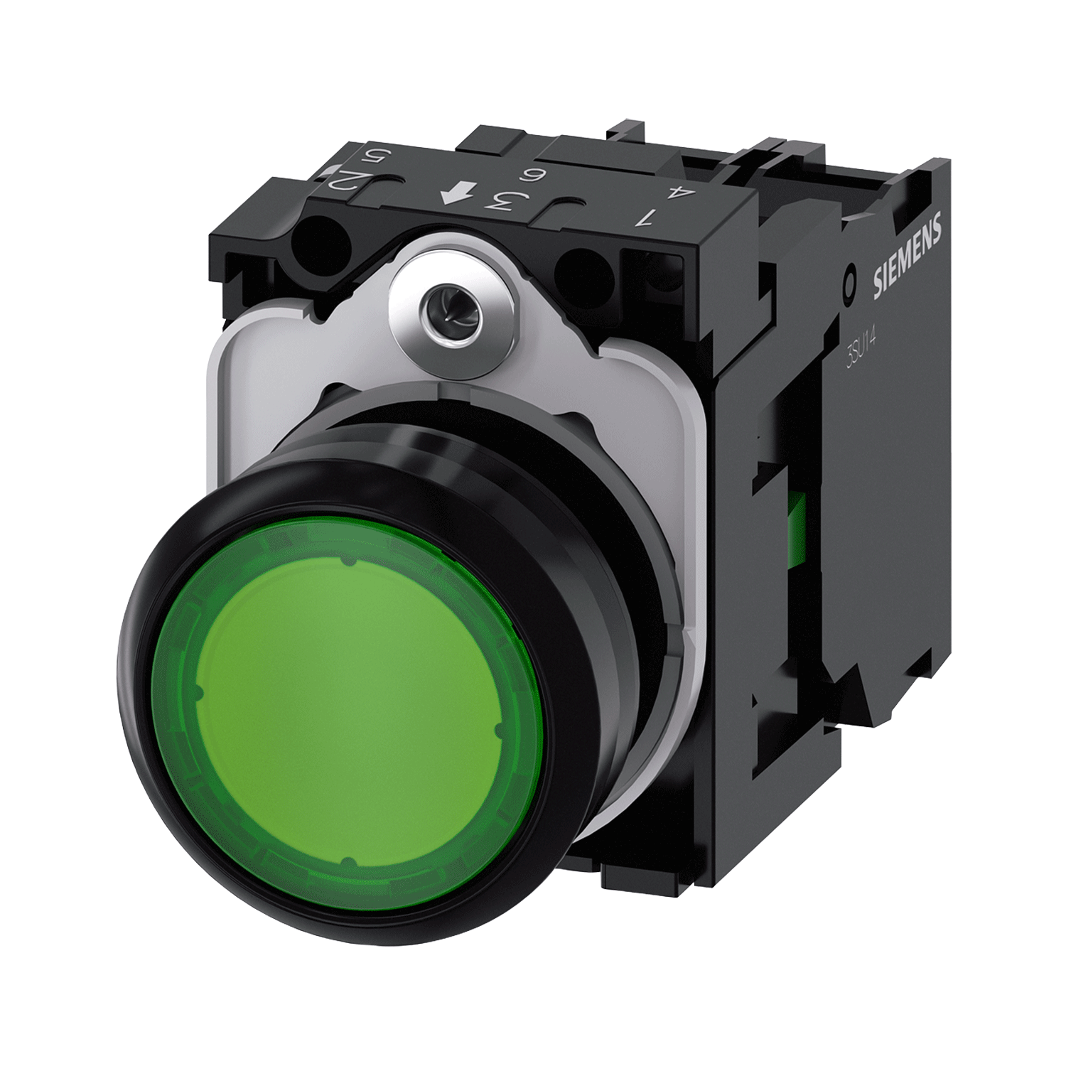 Imagen de BOTON PULSADOR ILUMINADO VERDE 22MM 1NA LED INTEGRADO 24V AC/DC