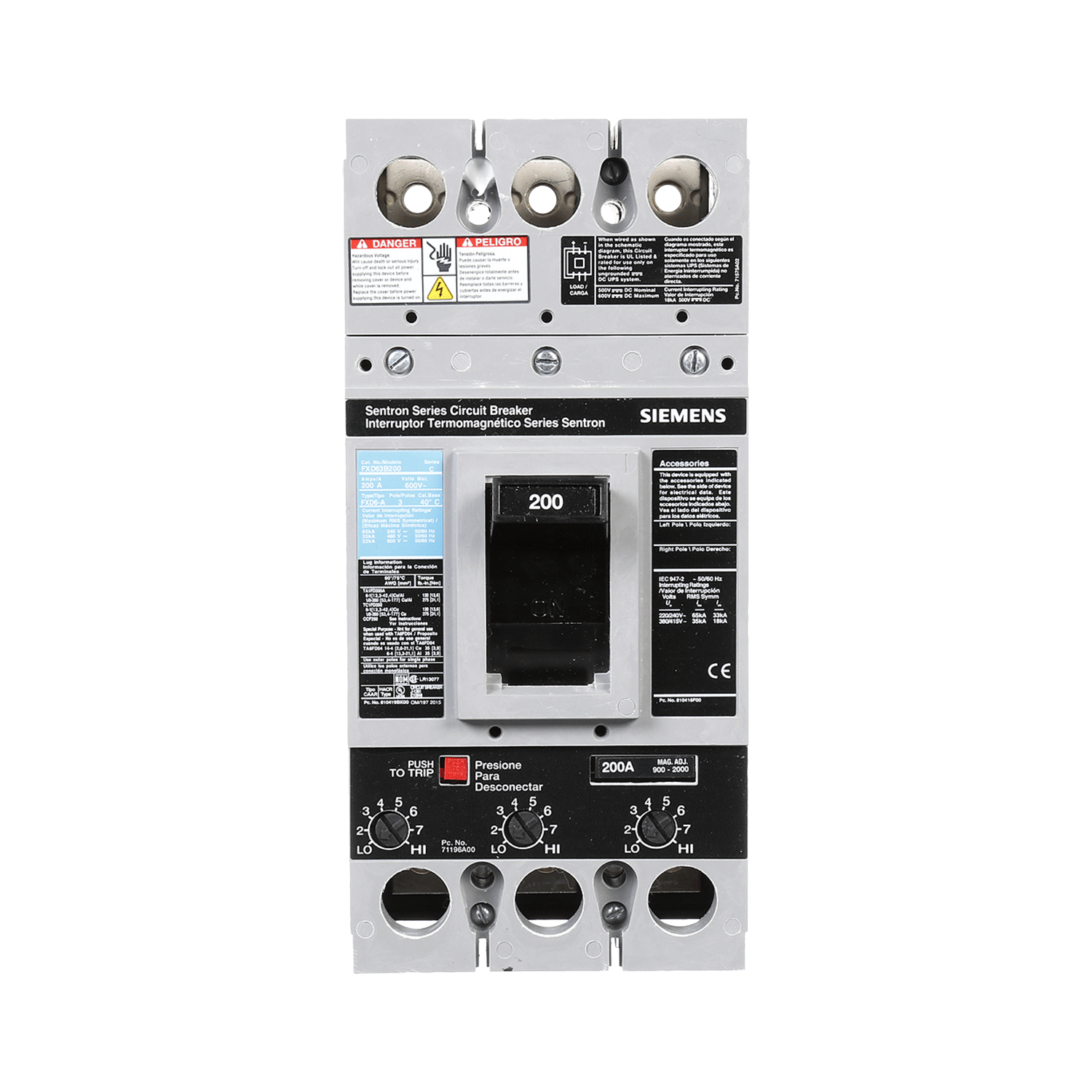 Imagen de INTERRUPTOR FXD 3 X 200 AMP 600V SIN ZAPATAS