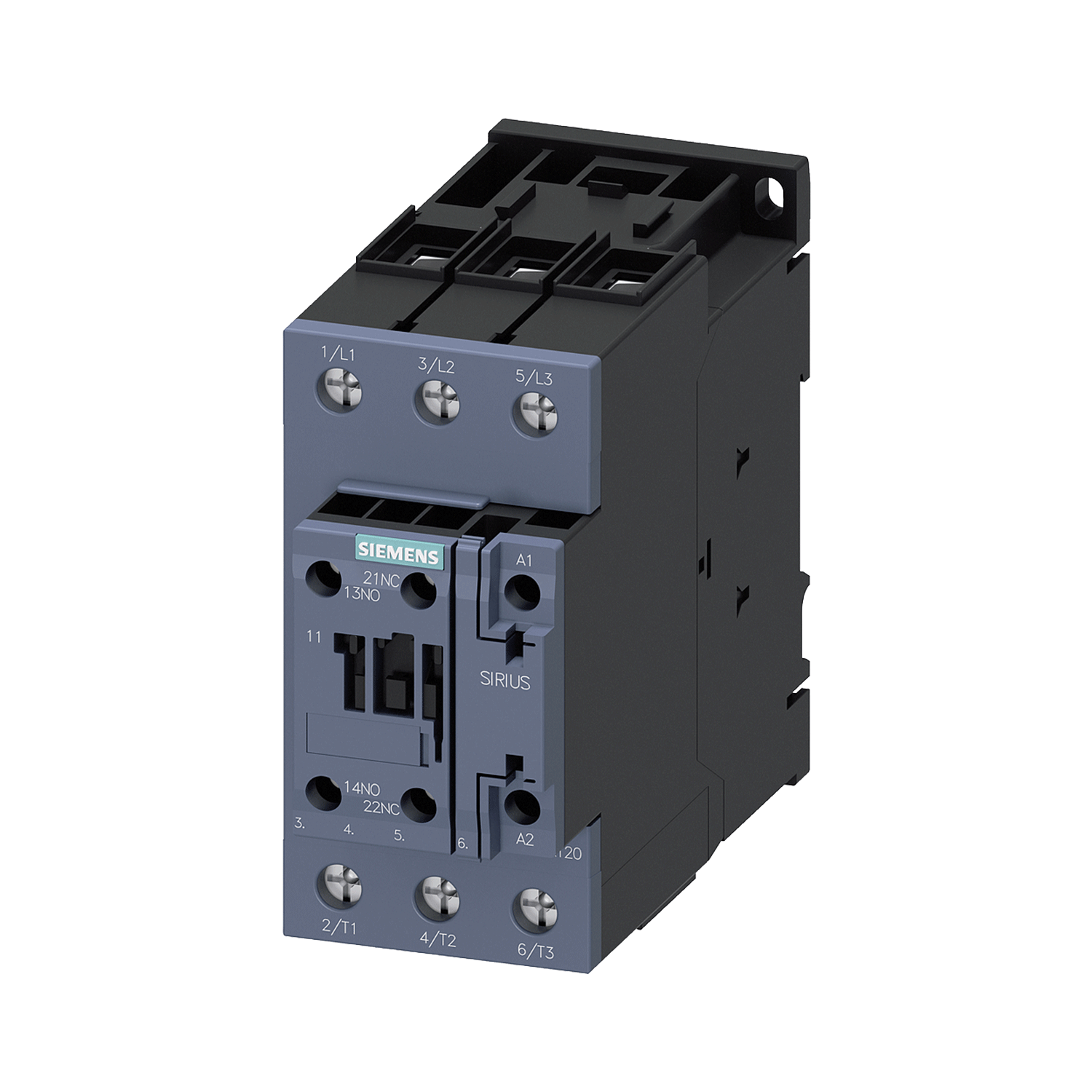 Imagen de CONTACTOR SIRIUS 3RT2038 S2 25HP 220V, 50HP 440V, 80A BOBINA 120V AC 1NA+1NC