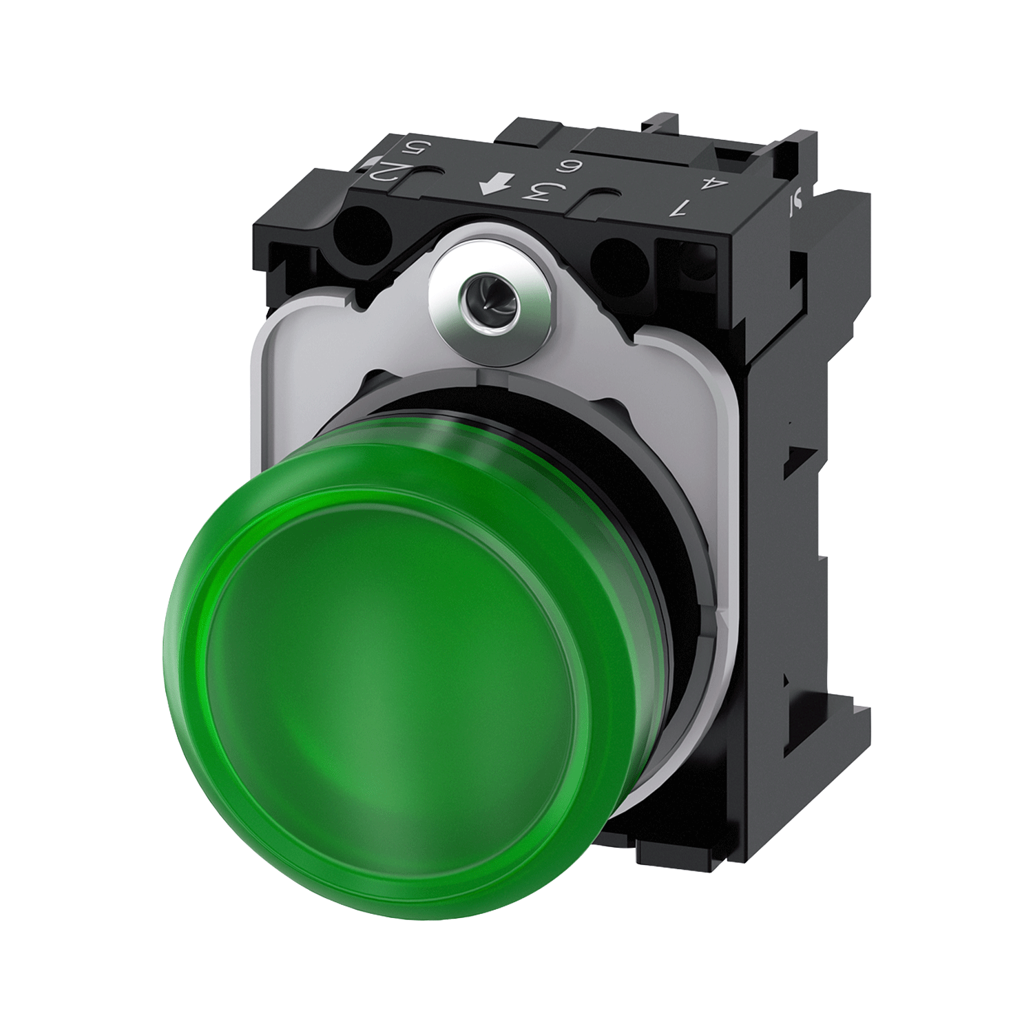 Imagen de LAMPARA DE SENALIZACION 22MM REDONDO PLASTICO VERDE 24V AC/DC