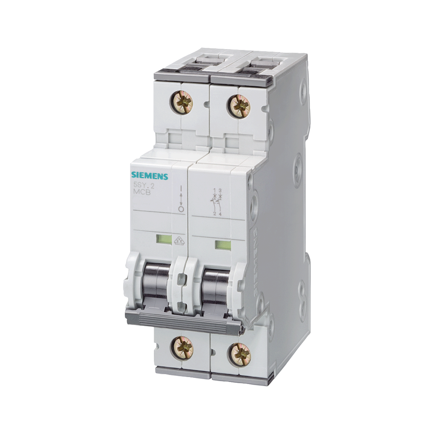 Imagen de PASTILLA INTERRUPTOR PARA RIEL DIN 5SY 2X1A 6KA 230/440V