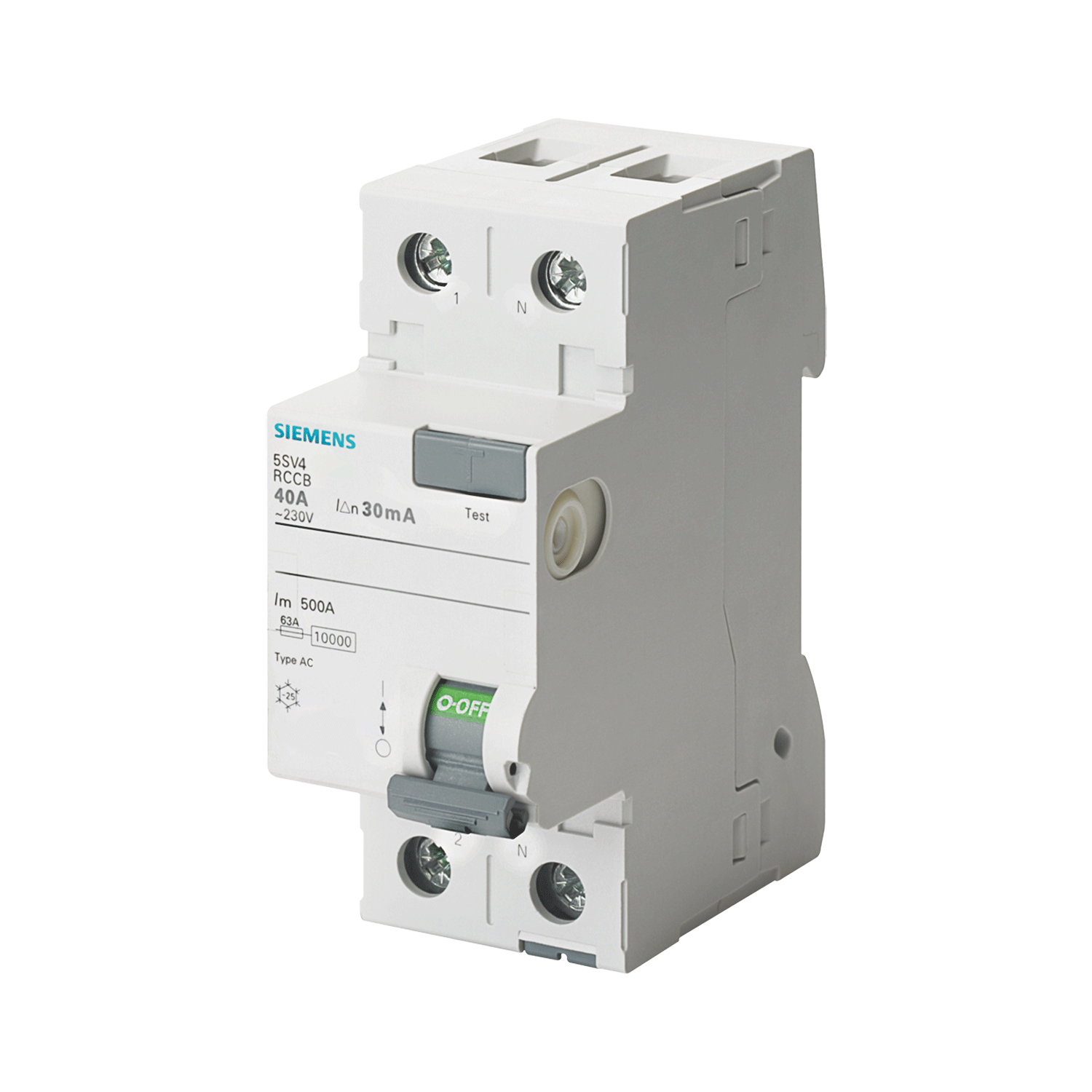 Imagen de INTERRUPTOR DIFERENCIAL, TIPO AC, 30MA 2X25A 10KA/400V