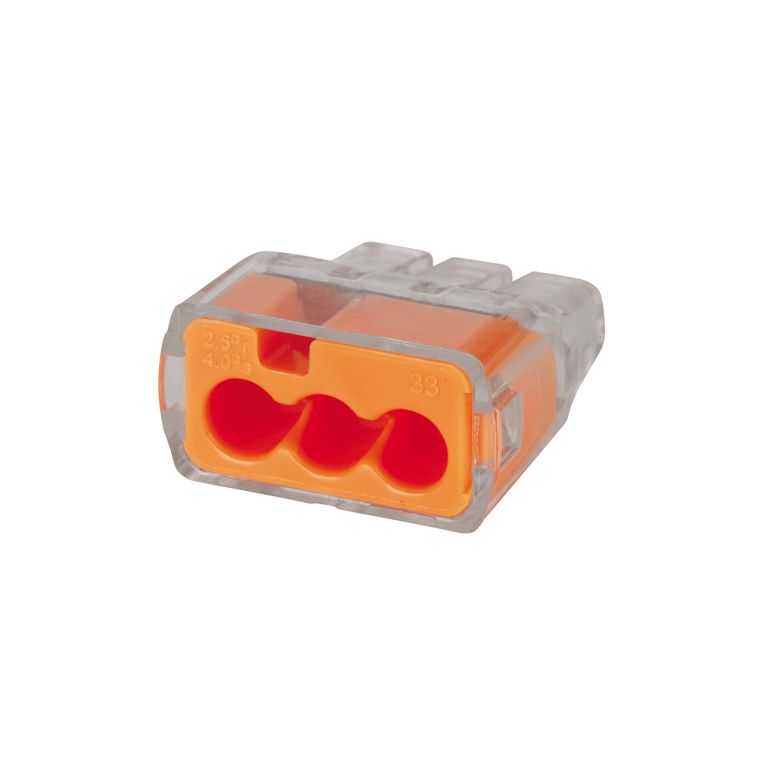 Imagen de CONECTOR DE CABLE A PRESION NARANJA 16-12AWG 3 PUERTOS MODELO 33