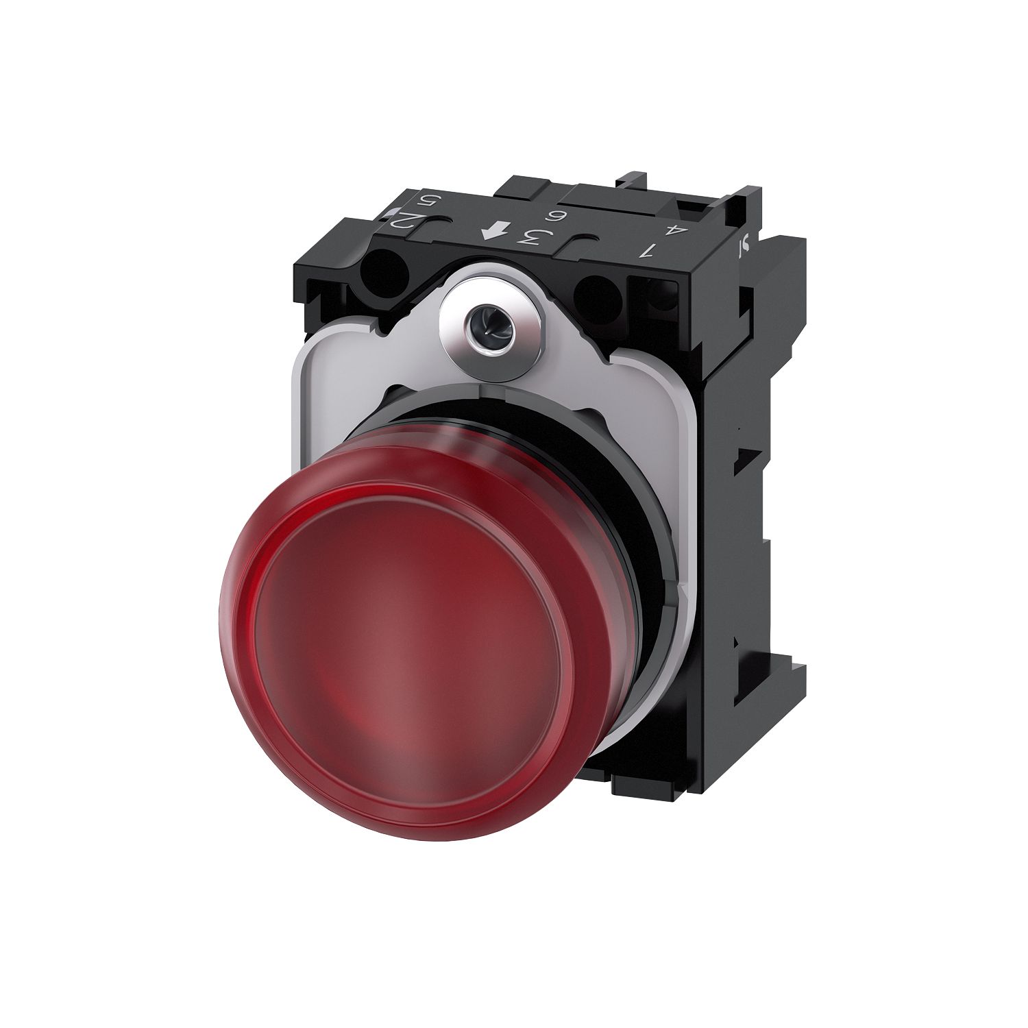 Imagen de LAMPARA DE SENALIZACION 22MM REDONDO PLASTICO ROJO 110 V CA