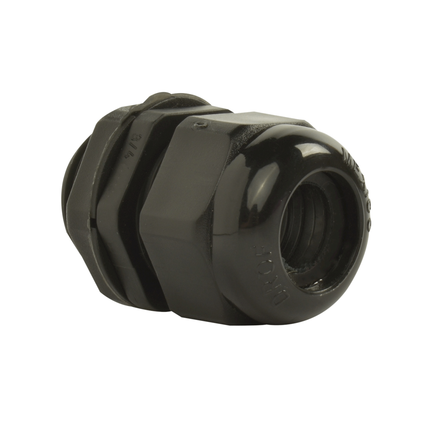 Imagen de CONECTOR GLANDULA NEGRO 3/4" (19mm)  CON CONTRATUERCA