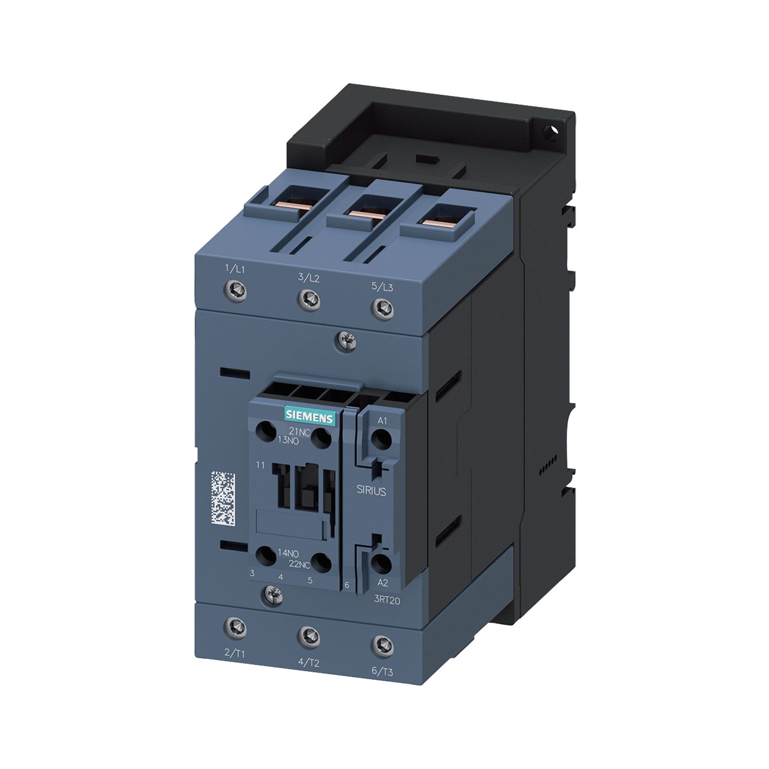 Imagen de CONTACTOR SIRIUS 3RT2047 S3 40HP 220V, 75HP 440V, 110A BOBINA 220V AC 1NA+1NC