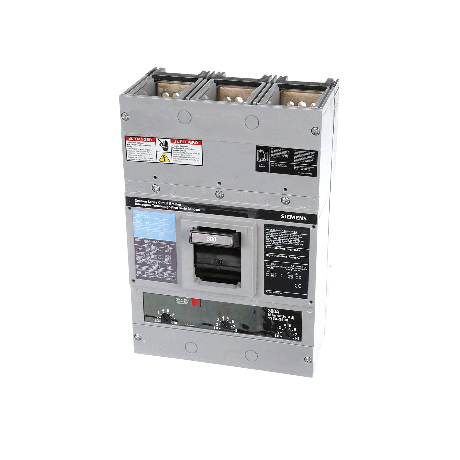 Imagen de INTERRUPTOR JXD6 3X300A 65KA/240, 35KA/480, 25KA/600V