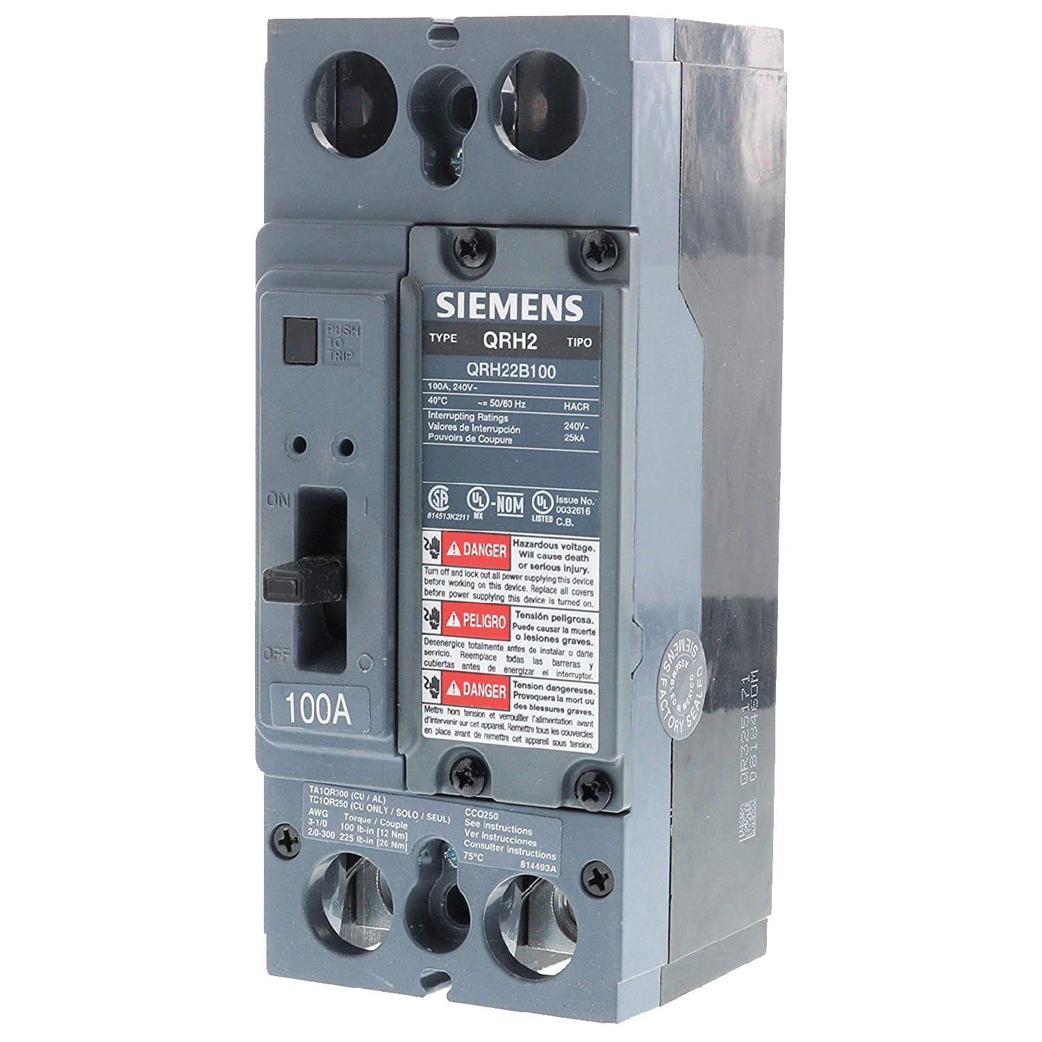 Imagen de INTERRUPTOR QR2 2X100A 10KA/240V