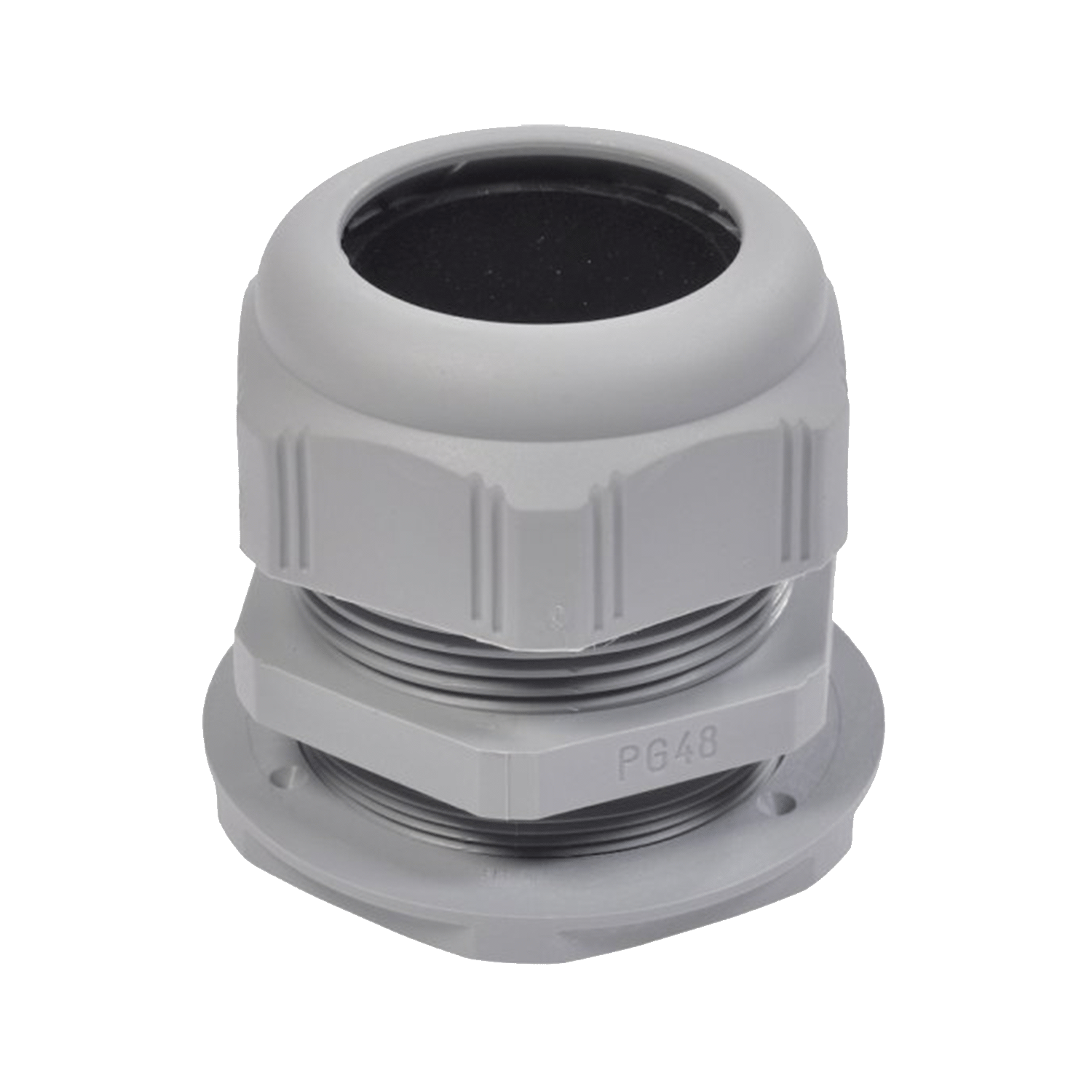 Imagen de CONECTOR GLANDULA 2" PG 48 IP 68 COLOR GRIS RAL 7001, INCLUYE TUERCA