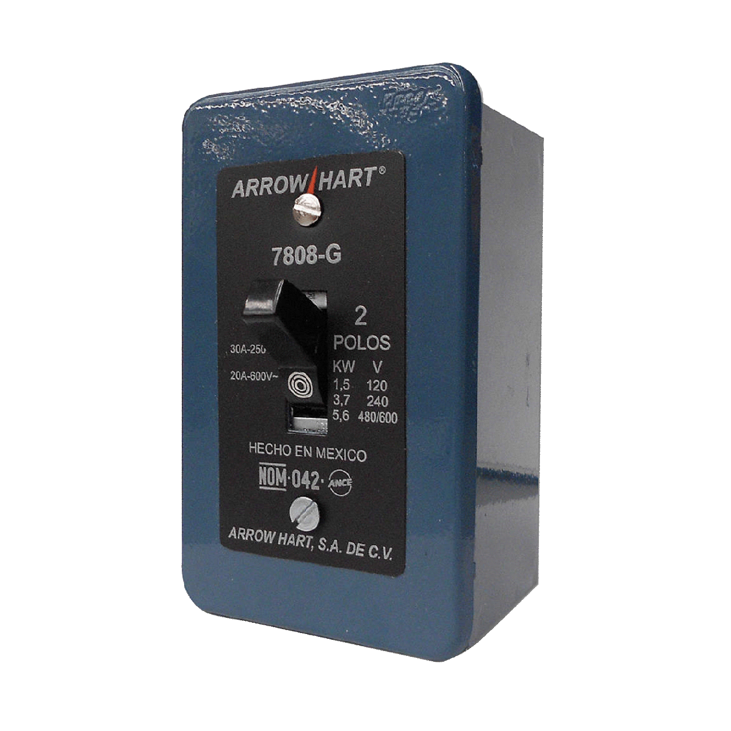 Imagen de INTERRUPTOR 2P1T CON CAJA (SI-NO) 30A 250V 20A 600V CA SIN PROTECCION A SOBRECARGA