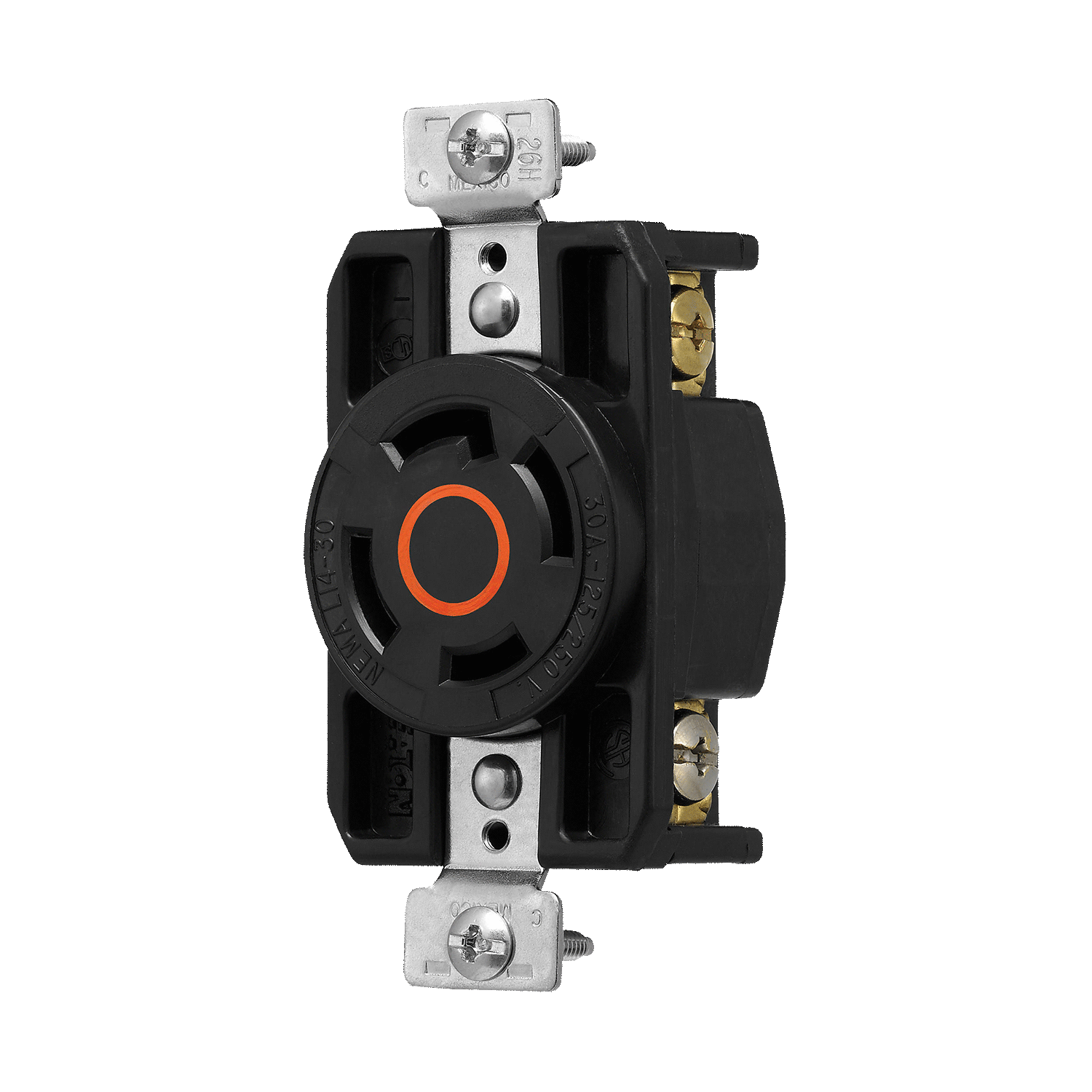 Imagen de CONTACTO MEDIA VUELTA 3P 4H 30A 125/250V AC NEMA L14-30 GRADO INDUSTRIAL